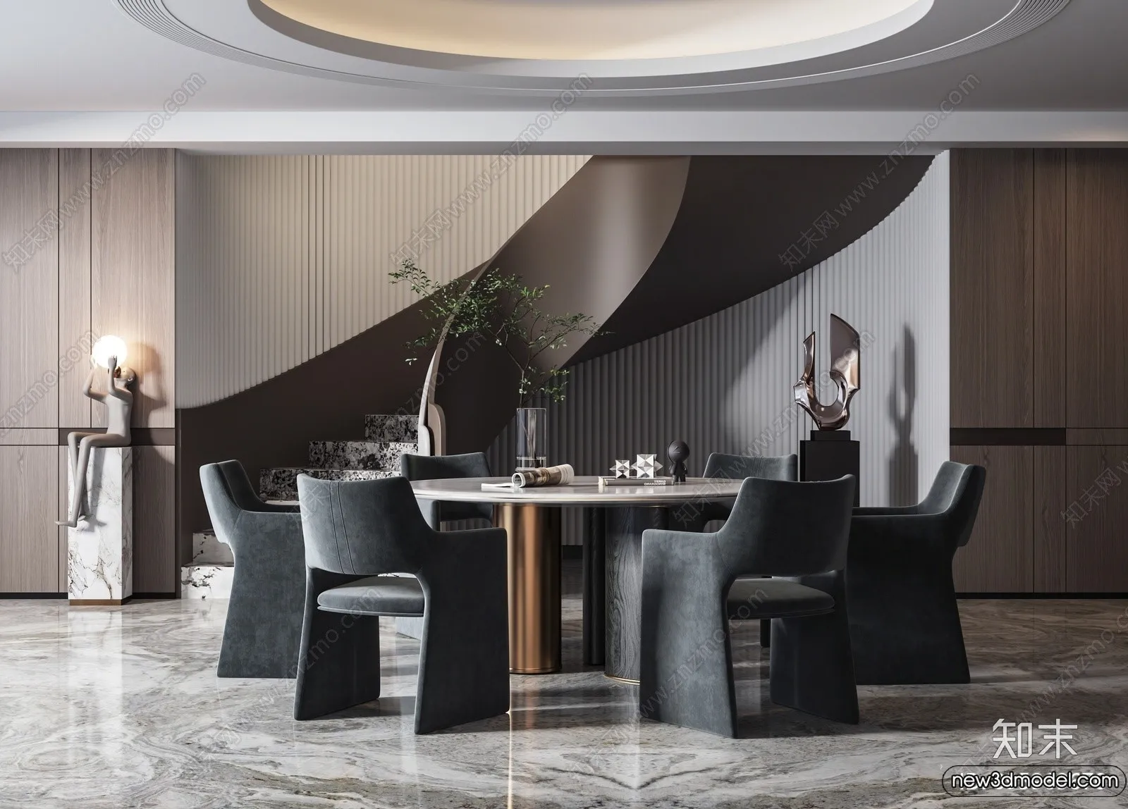 Dining Room – 3D Models – 3D Interior Scenes – 036 Dining Room – 3D Models – 3D Interior Scenes – 036