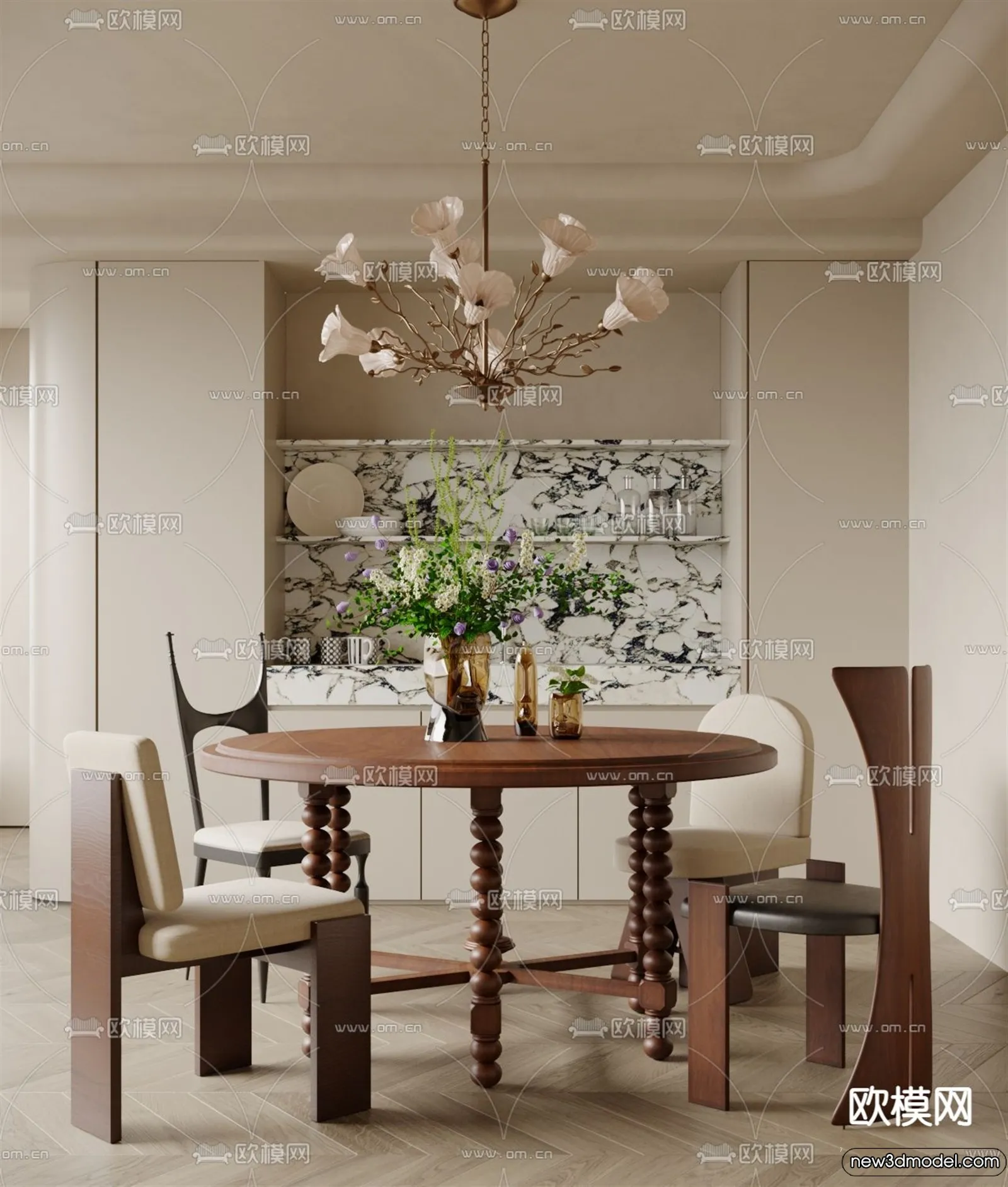 Dining Room – 3D Models – 3D Interior Scenes – 040 Dining Room – 3D Models – 3D Interior Scenes – 040