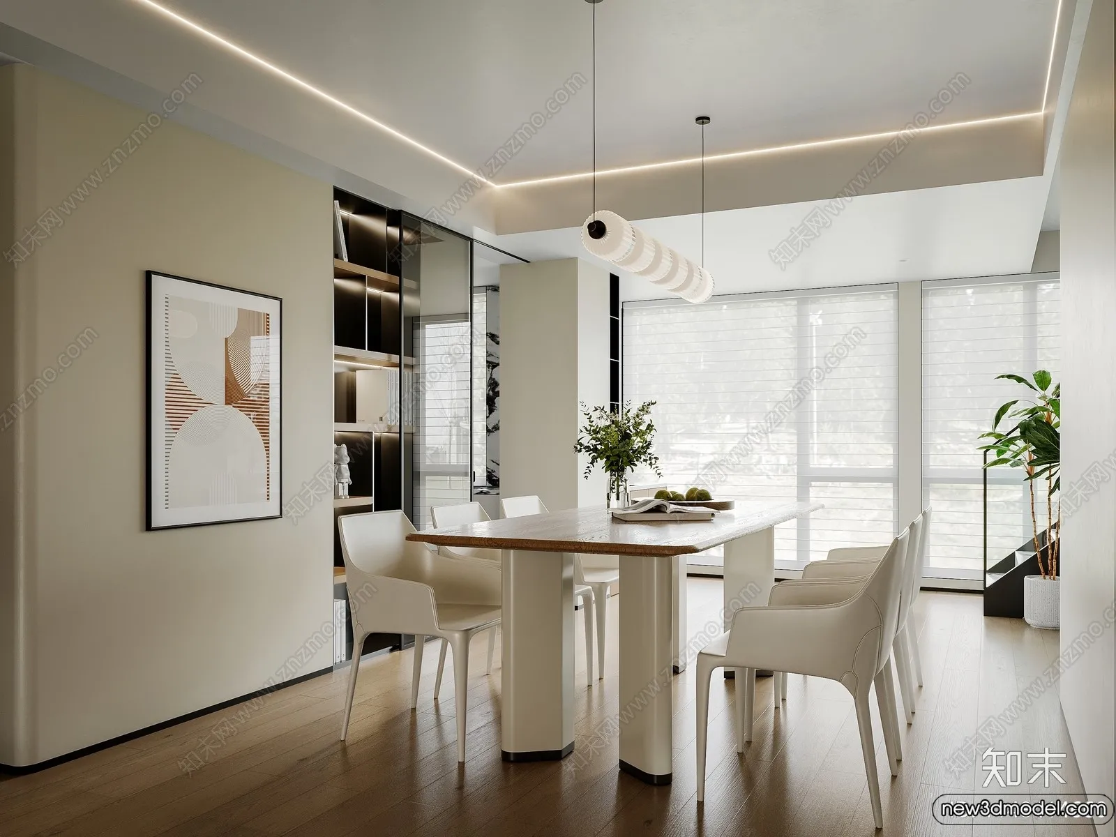 Dining Room – 3D Models – 3D Interior Scenes – 045 Dining Room – 3D Models – 3D Interior Scenes – 045