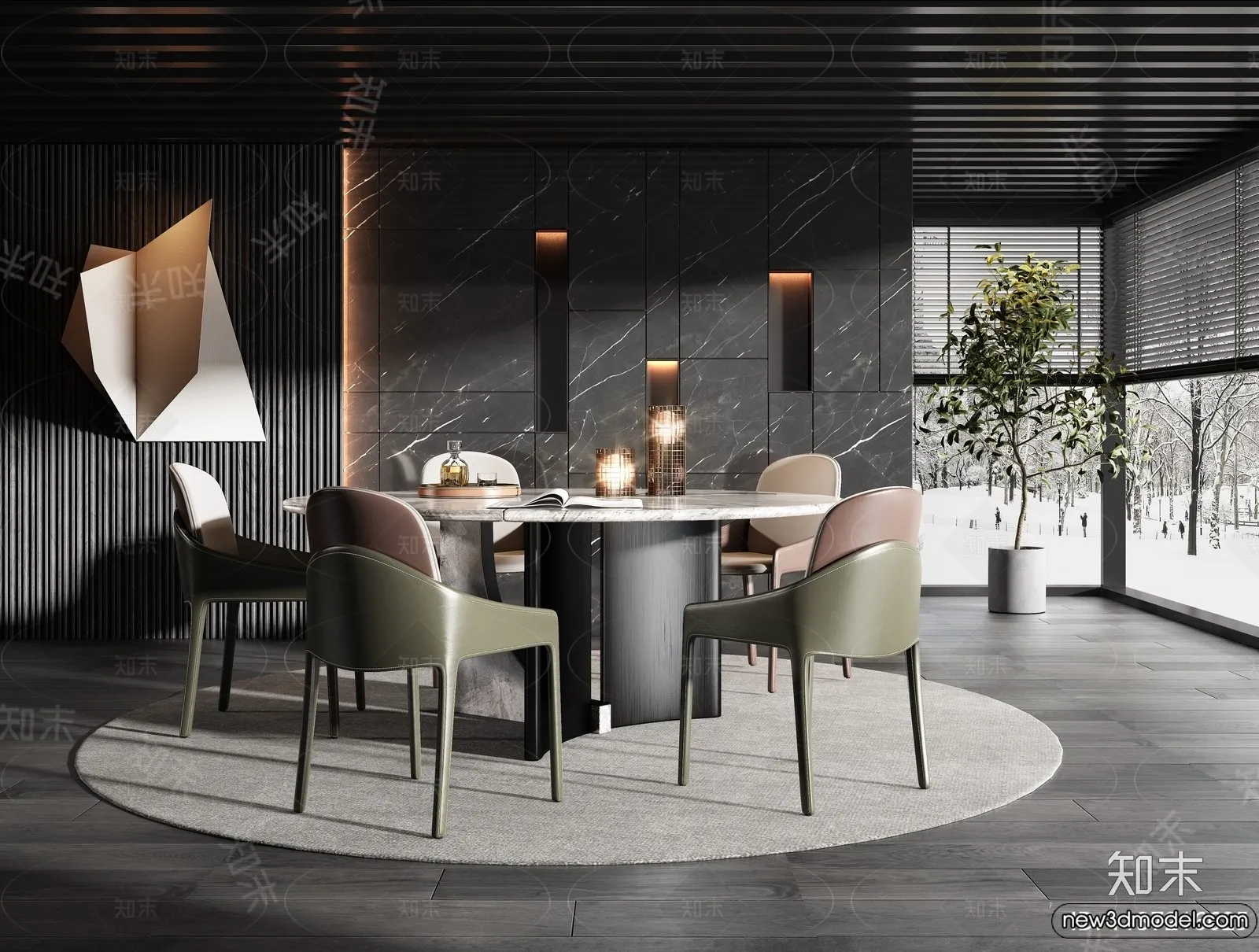 Dining Room – 3D Models – 3D Interior Scenes – 046 Dining Room – 3D Models – 3D Interior Scenes – 046