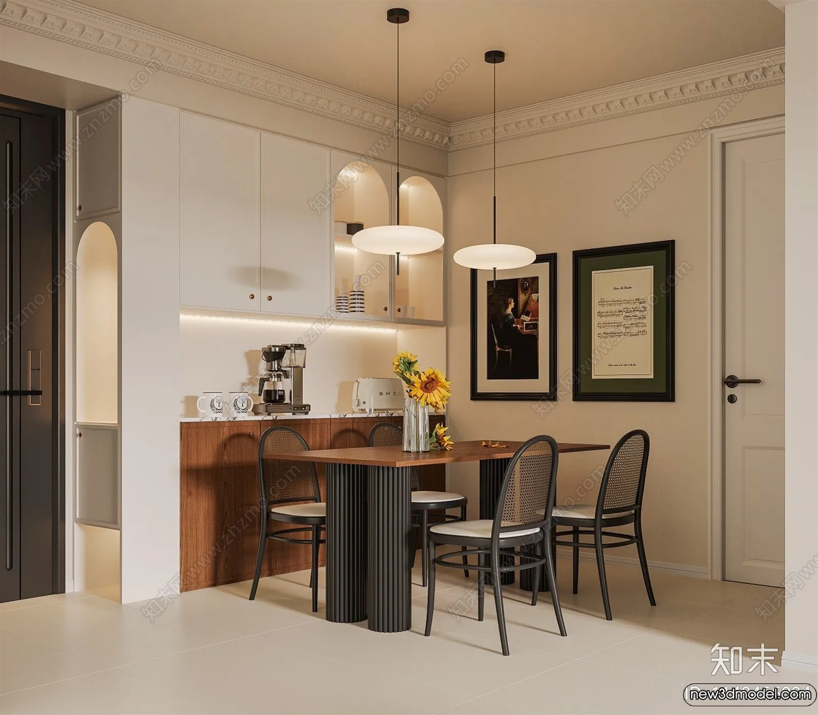 Dining Room – 3D Models – 3D Interior Scenes – 056 Dining Room – 3D Models – 3D Interior Scenes – 056