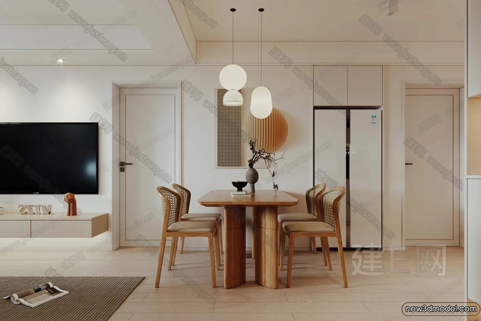 Dining Room – 3D Models – 3D Interior Scenes – 057 Dining Room – 3D Models – 3D Interior Scenes – 057