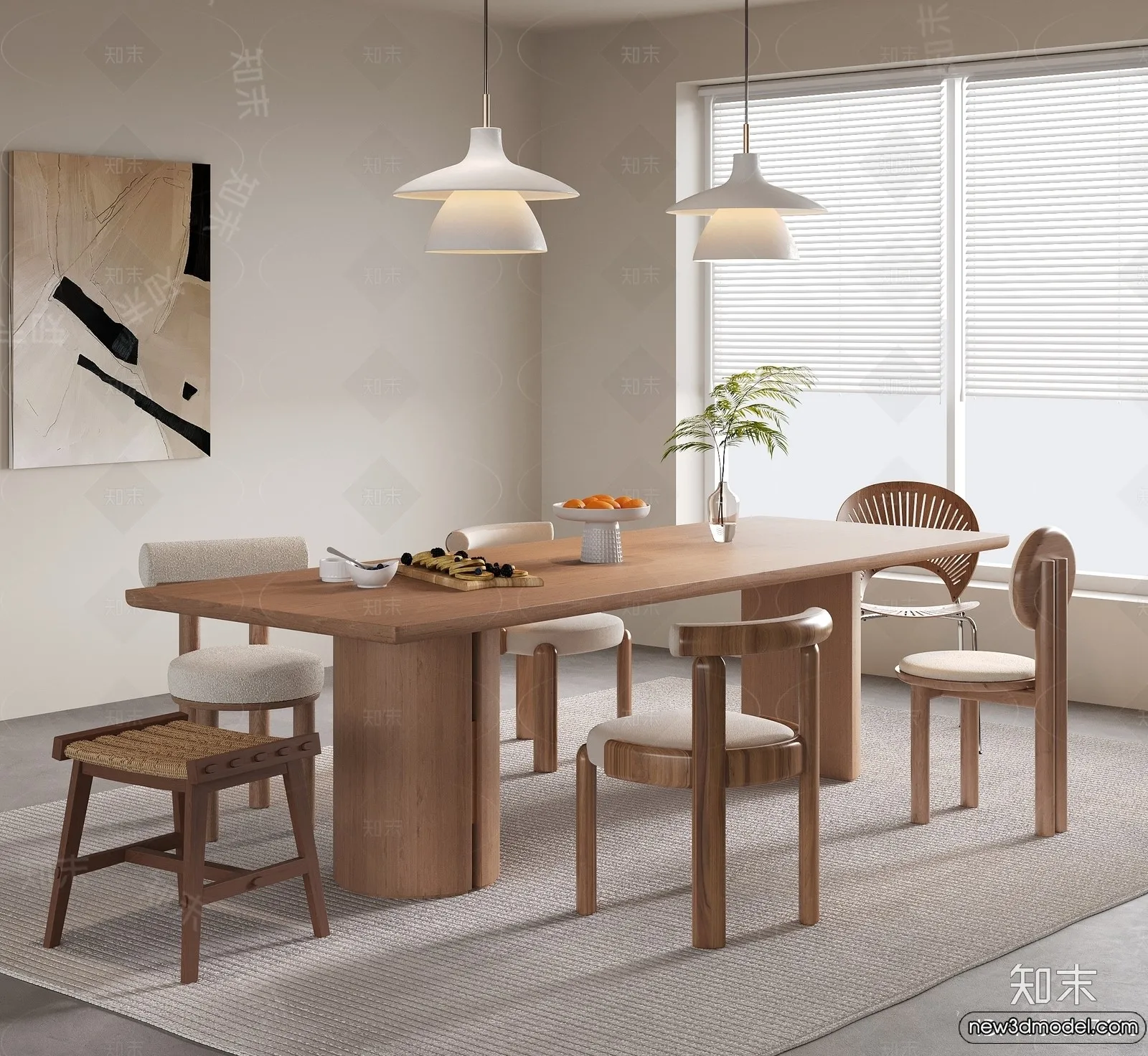 Dining Room – 3D Models – 3D Interior Scenes – 063 Dining Room – 3D Models – 3D Interior Scenes – 063