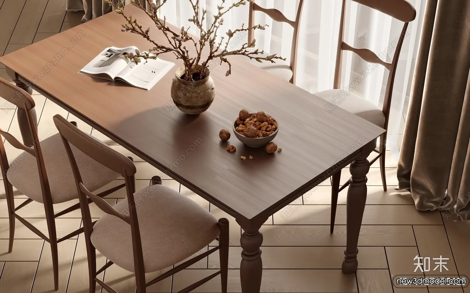 Dining Room – 3D Models – 3D Interior Scenes – 064 Dining Room – 3D Models – 3D Interior Scenes – 064