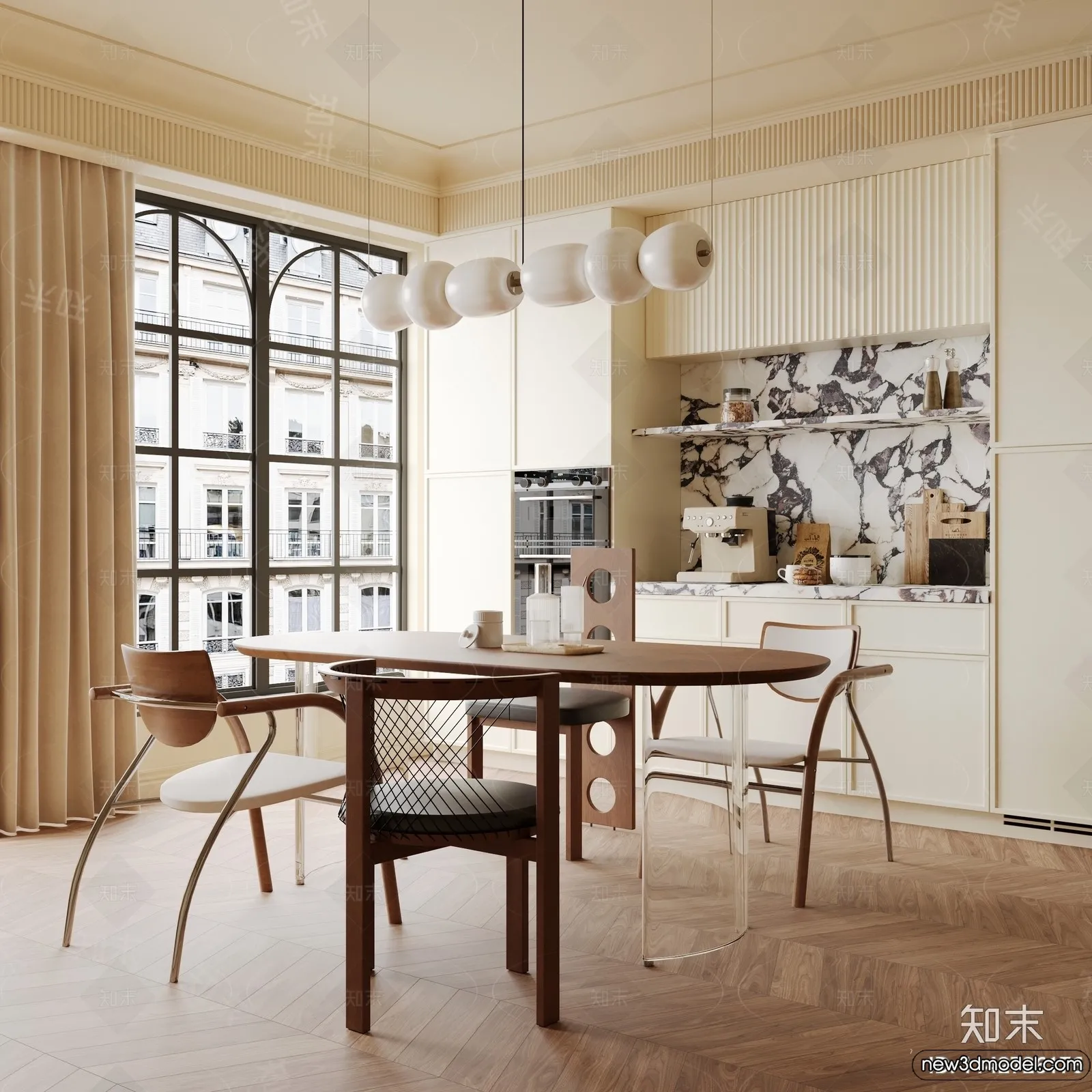 Dining Room – 3D Models – 3D Interior Scenes – 077 Dining Room – 3D Models – 3D Interior Scenes – 077