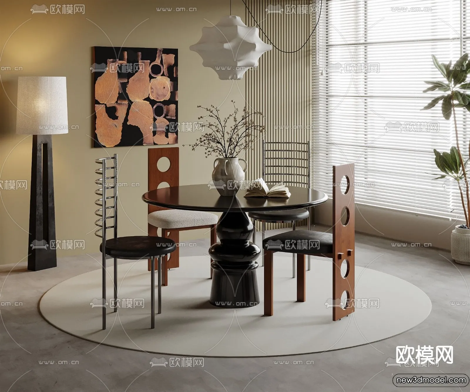 Dining Room – 3D Models – 3D Interior Scenes – 078 Dining Room – 3D Models – 3D Interior Scenes – 078