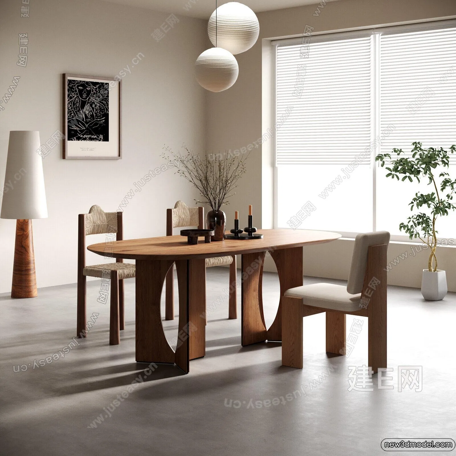 Dining Room – 3D Models – 3D Interior Scenes – 094 Dining Room – 3D Models – 3D Interior Scenes – 094