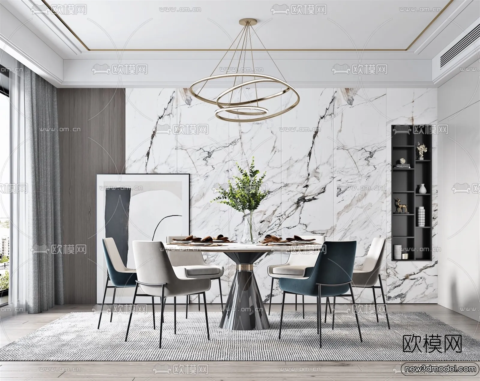Dining Room – 3D Models – 3D Interior Scenes – 136 Dining Room – 3D Models – 3D Interior Scenes – 136