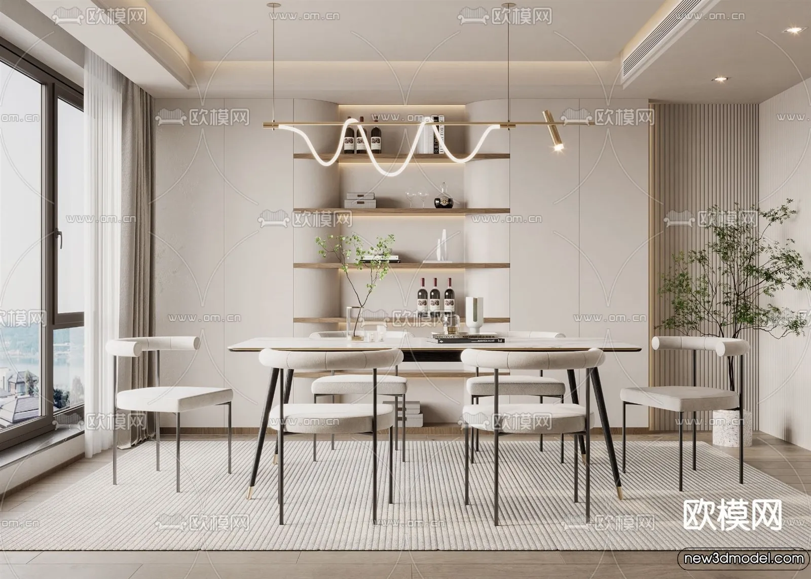 Dining Room – 3D Models – 3D Interior Scenes – 139 Dining Room – 3D Models – 3D Interior Scenes – 139