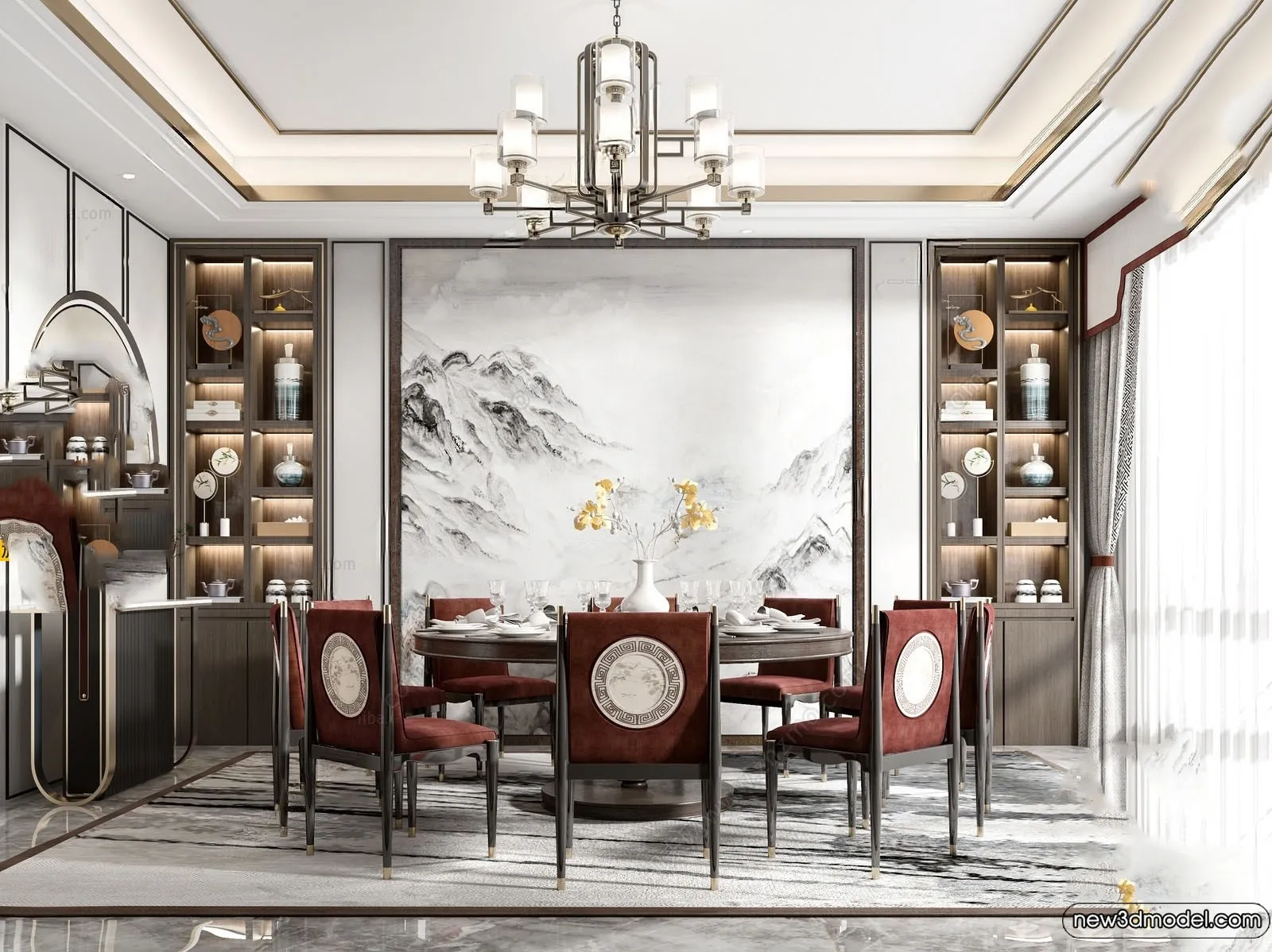 Dining Room – 3D Models – 3D Interior Scenes – 143 Dining Room – 3D Models – 3D Interior Scenes – 143