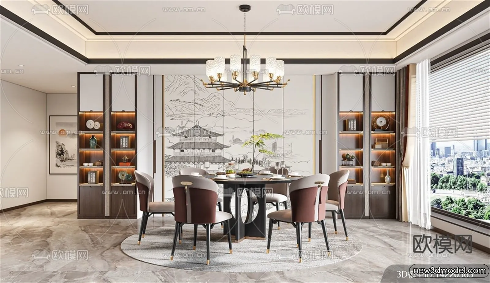 Dining Room – 3D Models – 3D Interior Scenes – 145 Dining Room – 3D Models – 3D Interior Scenes – 145