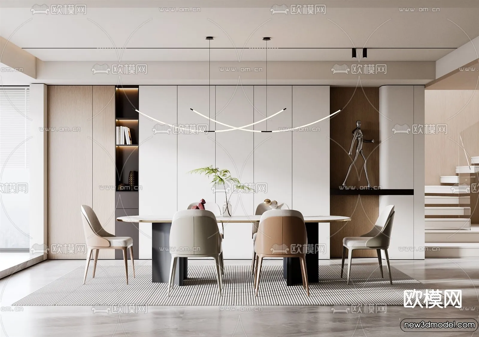 Dining Room – 3D Models – 3D Interior Scenes – 165 Dining Room – 3D Models – 3D Interior Scenes – 165