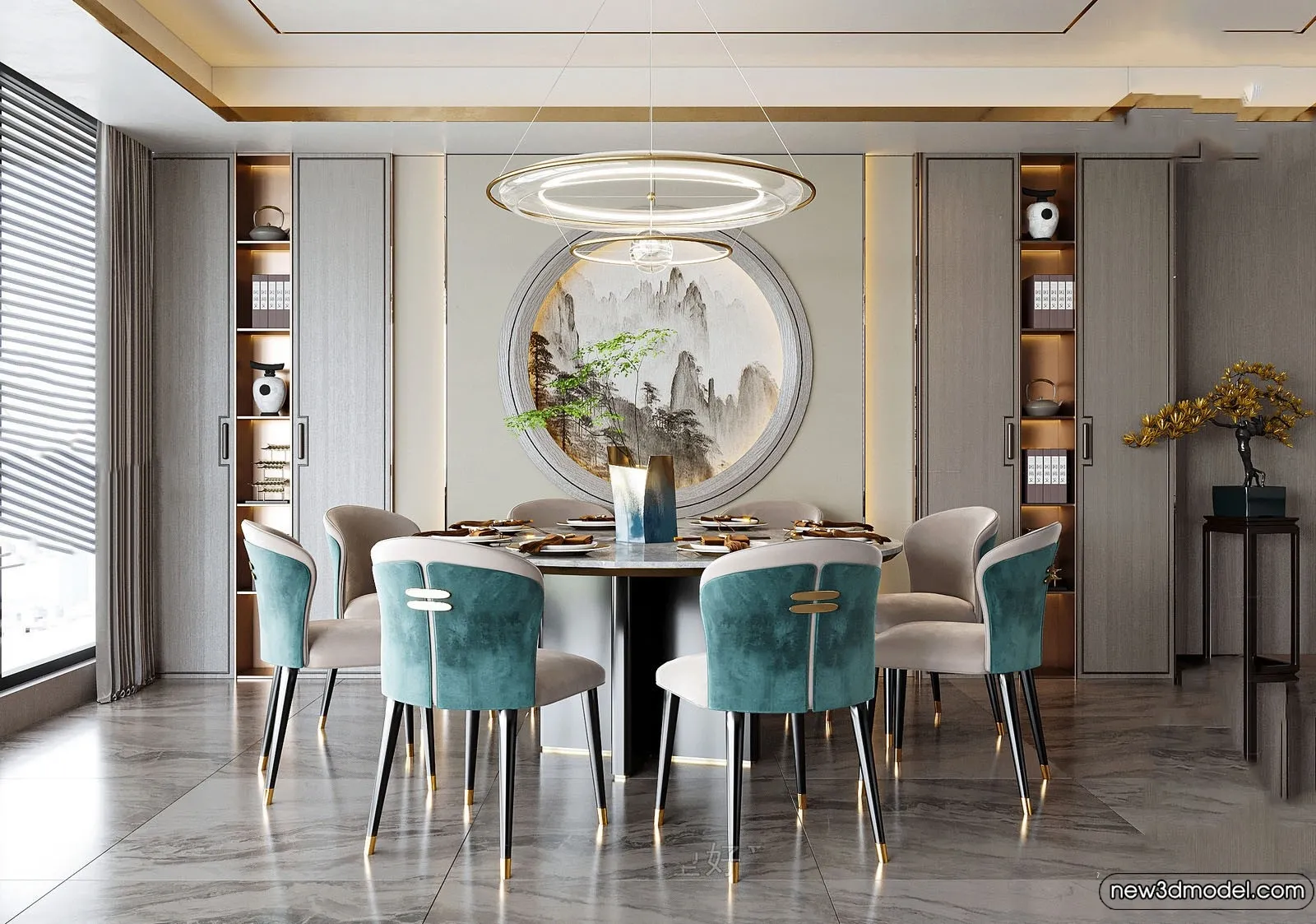 Dining Room – 3D Models – 3D Interior Scenes – 176 Dining Room – 3D Models – 3D Interior Scenes – 176