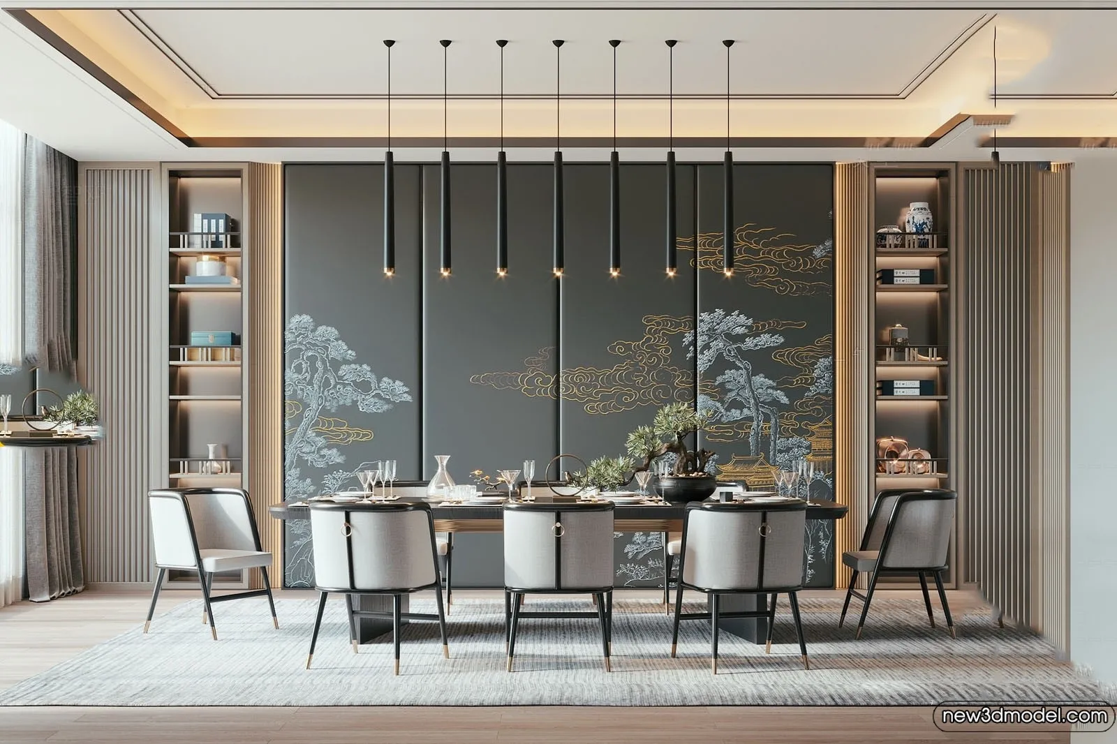 Dining Room – 3D Models – 3D Interior Scenes – 182 Dining Room – 3D Models – 3D Interior Scenes – 182