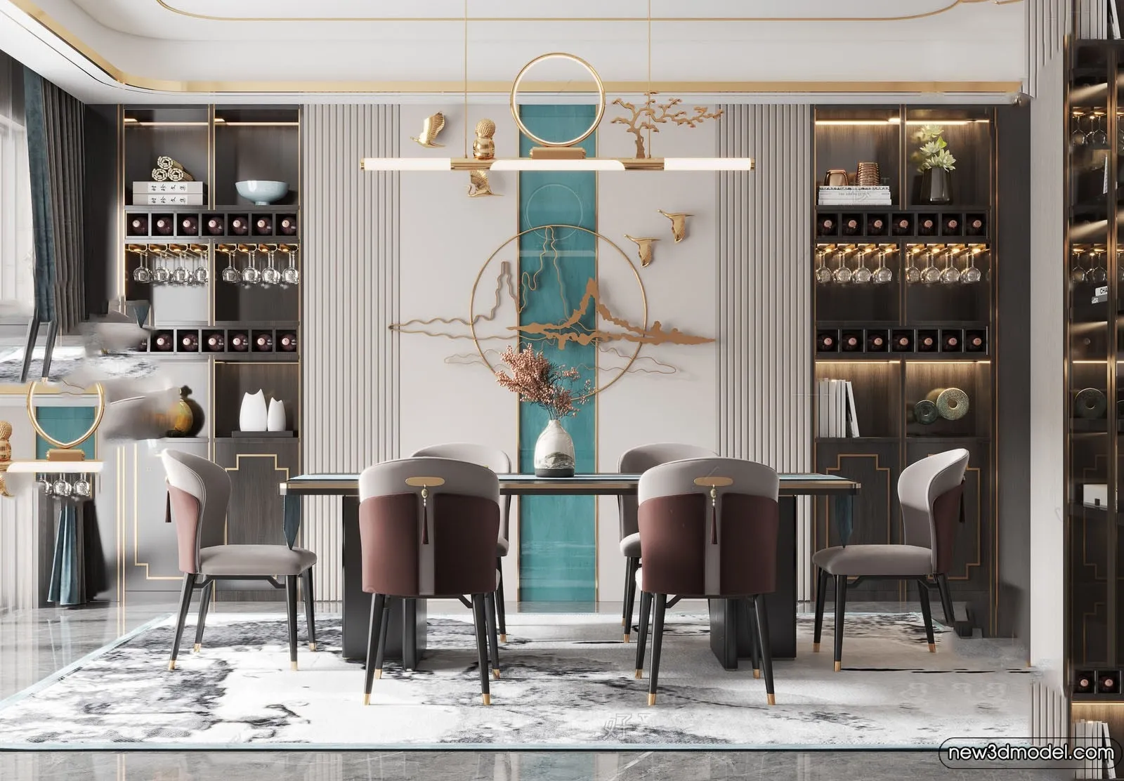 Dining Room – 3D Models – 3D Interior Scenes – 187 Dining Room – 3D Models – 3D Interior Scenes – 187