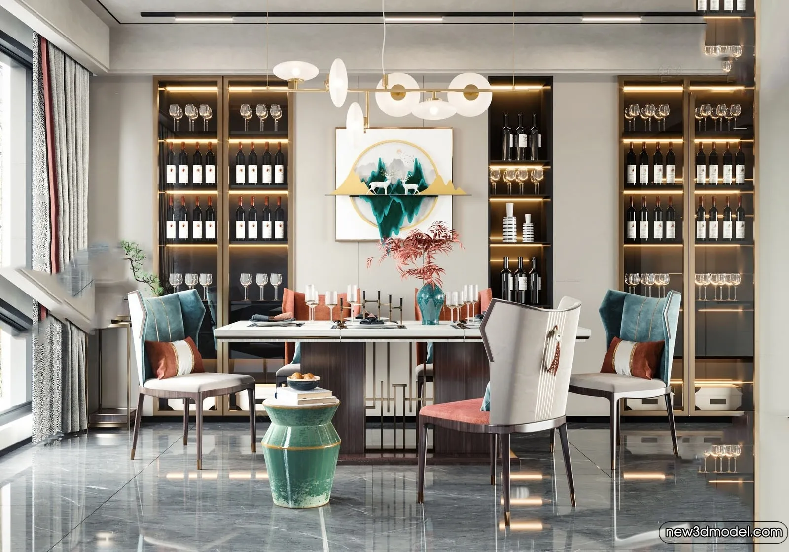 Dining Room – 3D Models – 3D Interior Scenes – 197 Dining Room – 3D Models – 3D Interior Scenes – 197