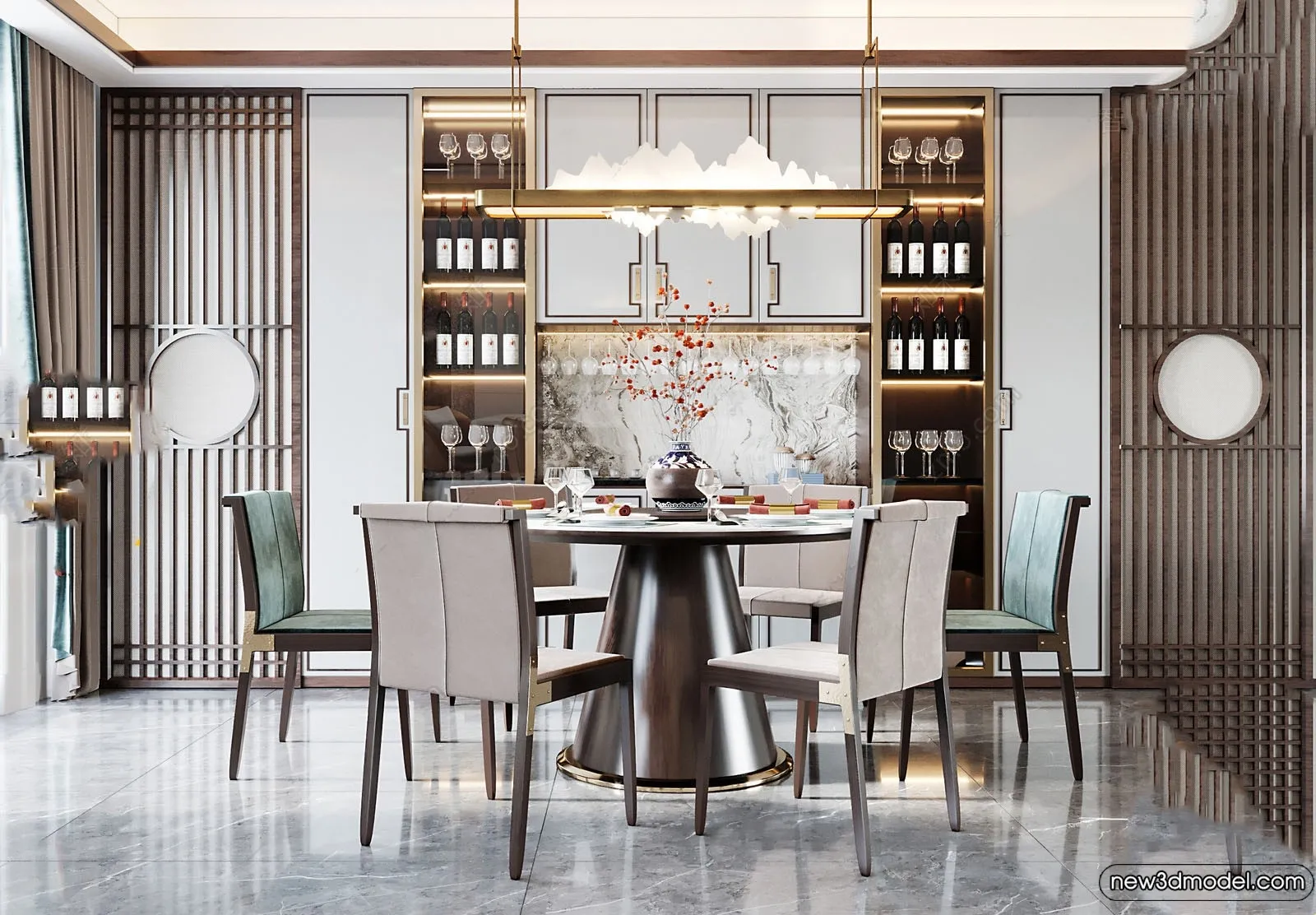 Dining Room – 3D Models – 3D Interior Scenes – 207 Dining Room – 3D Models – 3D Interior Scenes – 207