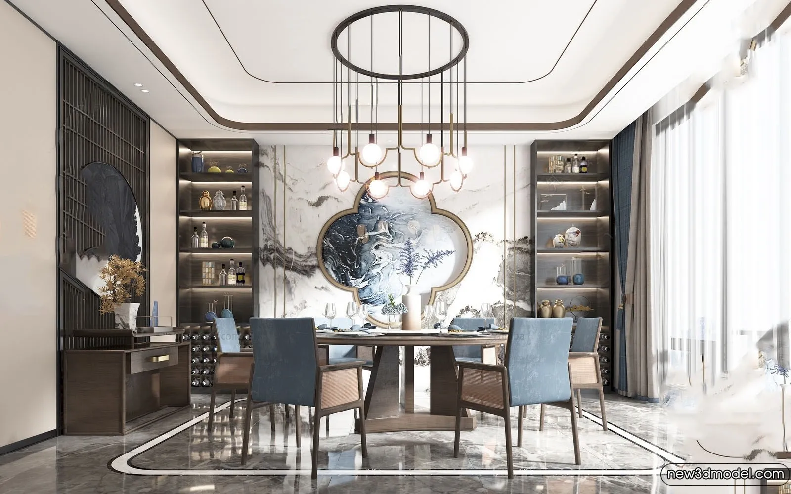 Dining Room – 3D Models – 3D Interior Scenes – 218 Dining Room – 3D Models – 3D Interior Scenes – 218