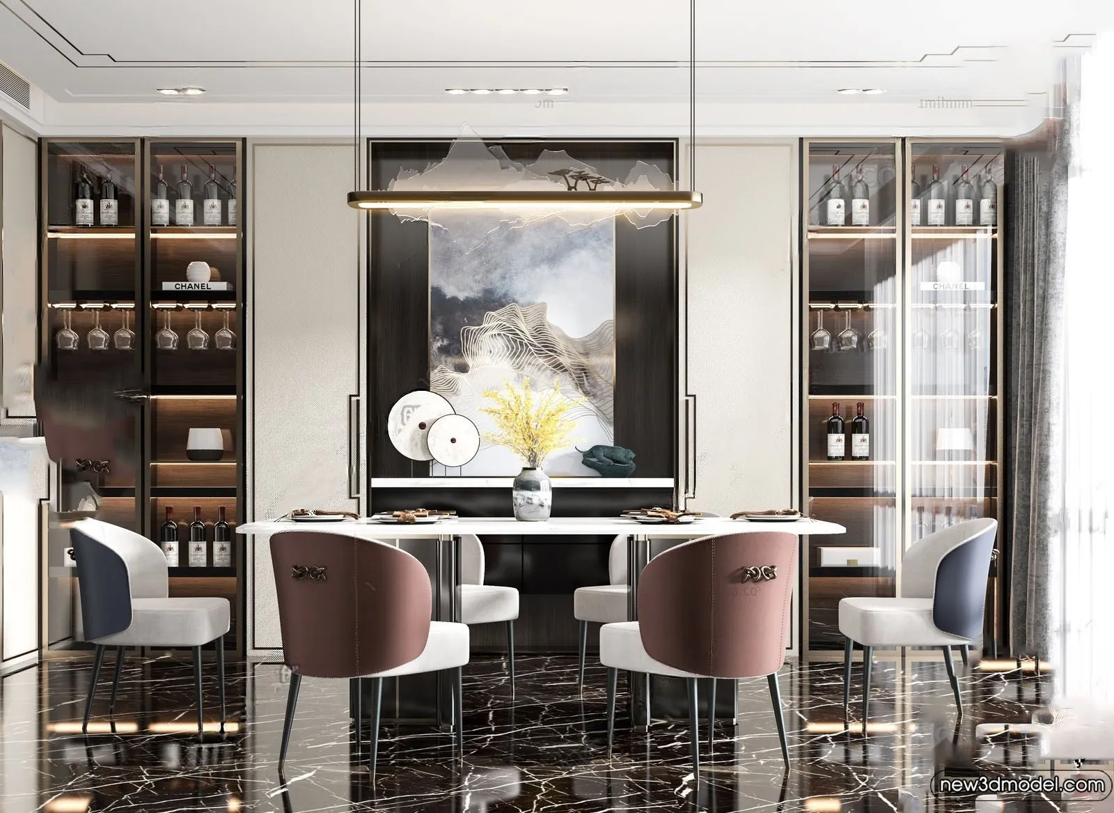 Dining Room – 3D Models – 3D Interior Scenes – 225 Dining Room – 3D Models – 3D Interior Scenes – 225