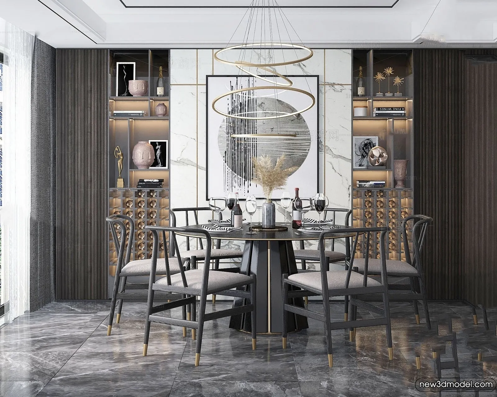 Dining Room – 3D Models – 3D Interior Scenes – 228 Dining Room – 3D Models – 3D Interior Scenes – 228