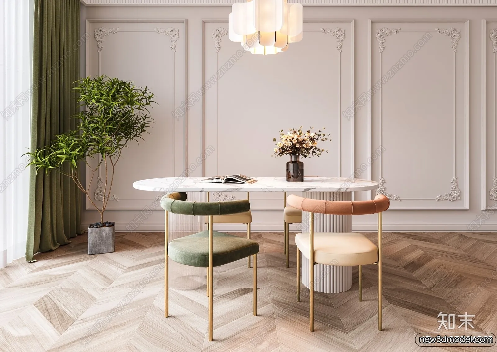 Dining Room – 3D Models – 3D Interior Scenes – 295 Dining Room – 3D Models – 3D Interior Scenes – 295