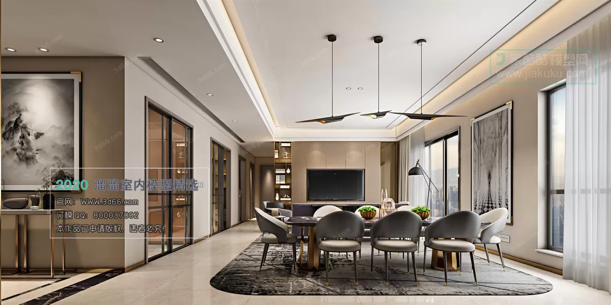 DINING ROOM – MODERN STYLE – 3D MODELS – VRAY – 003