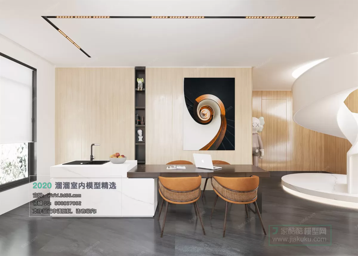 DINING ROOM – KITCHEN – 3D MODELS – CORONA – 035