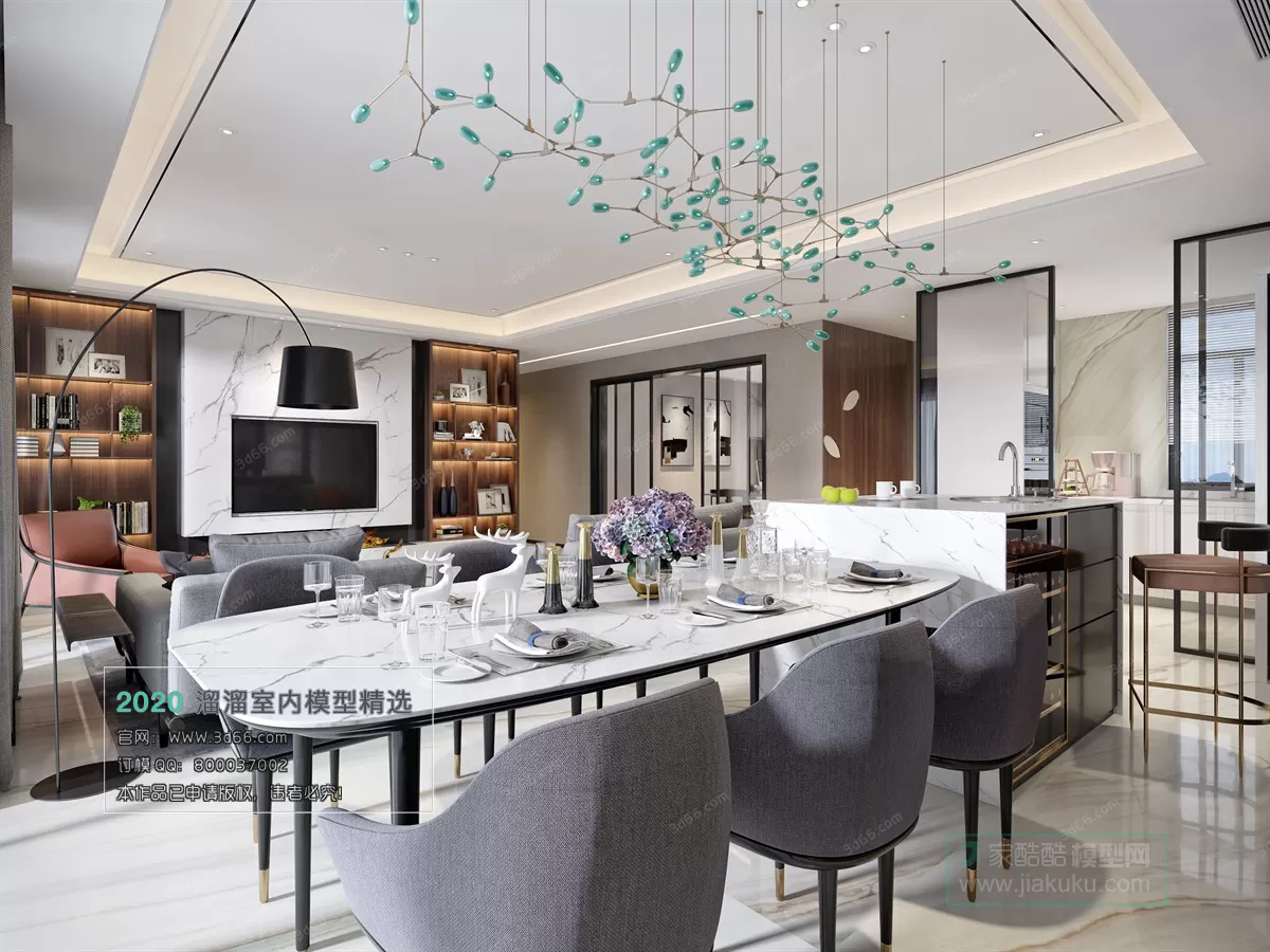 DINING ROOM – MODERN STYLE – 3D MODELS – VRAY – 007