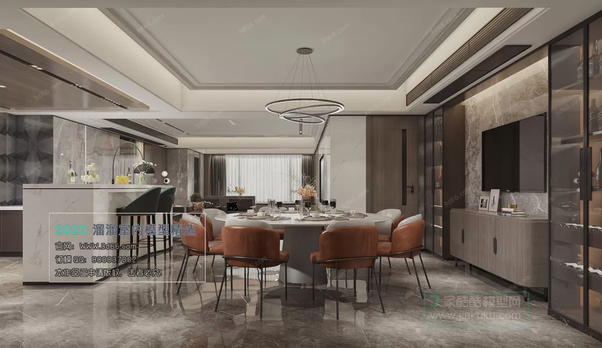 DINING ROOM – MODERN STYLE – 3D MODELS – VRAY – 001