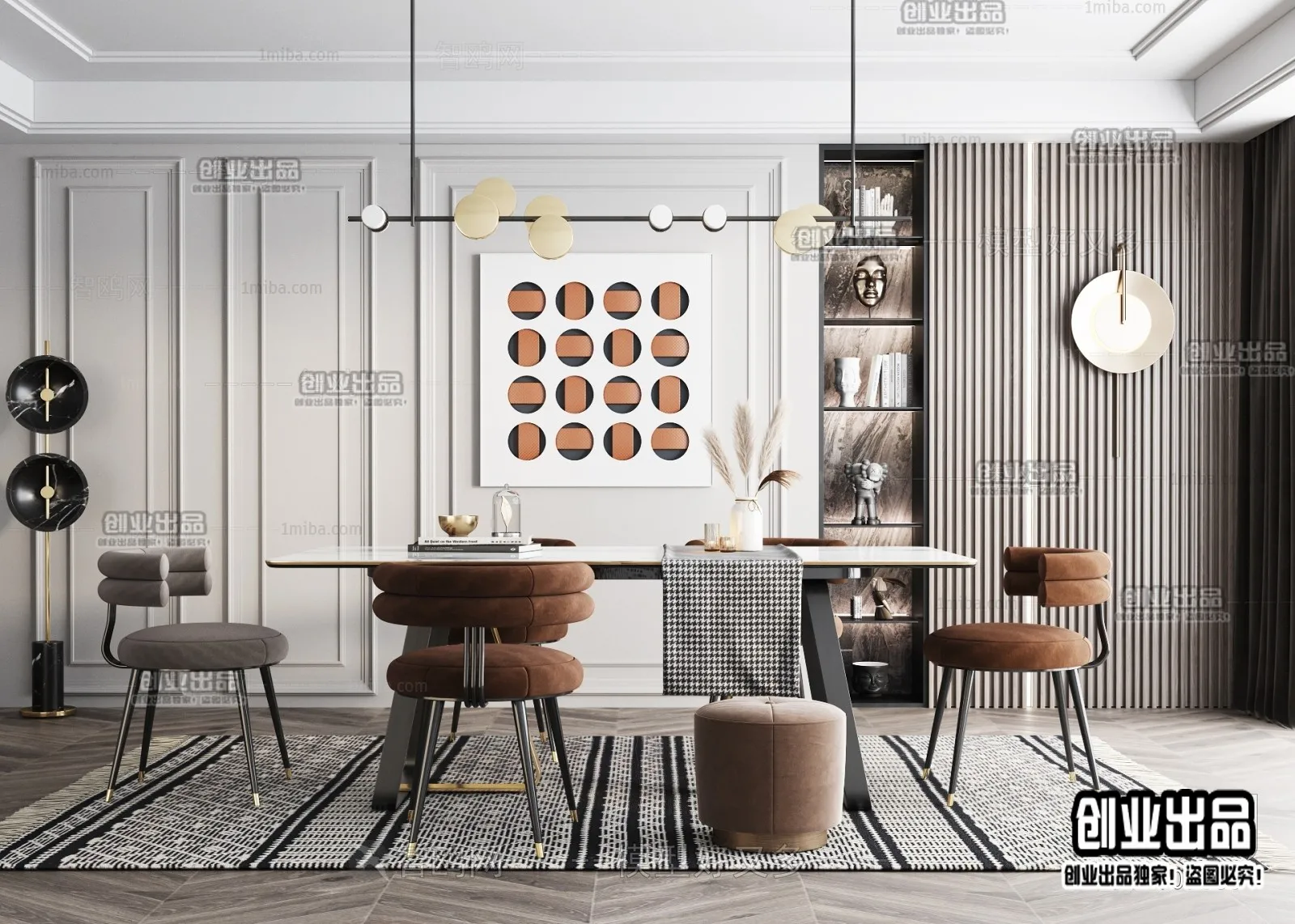 Dining Room – Modern Style Interior 3D Scenes – 010 Dining Room – Modern Style Interior 3D Scenes – 010