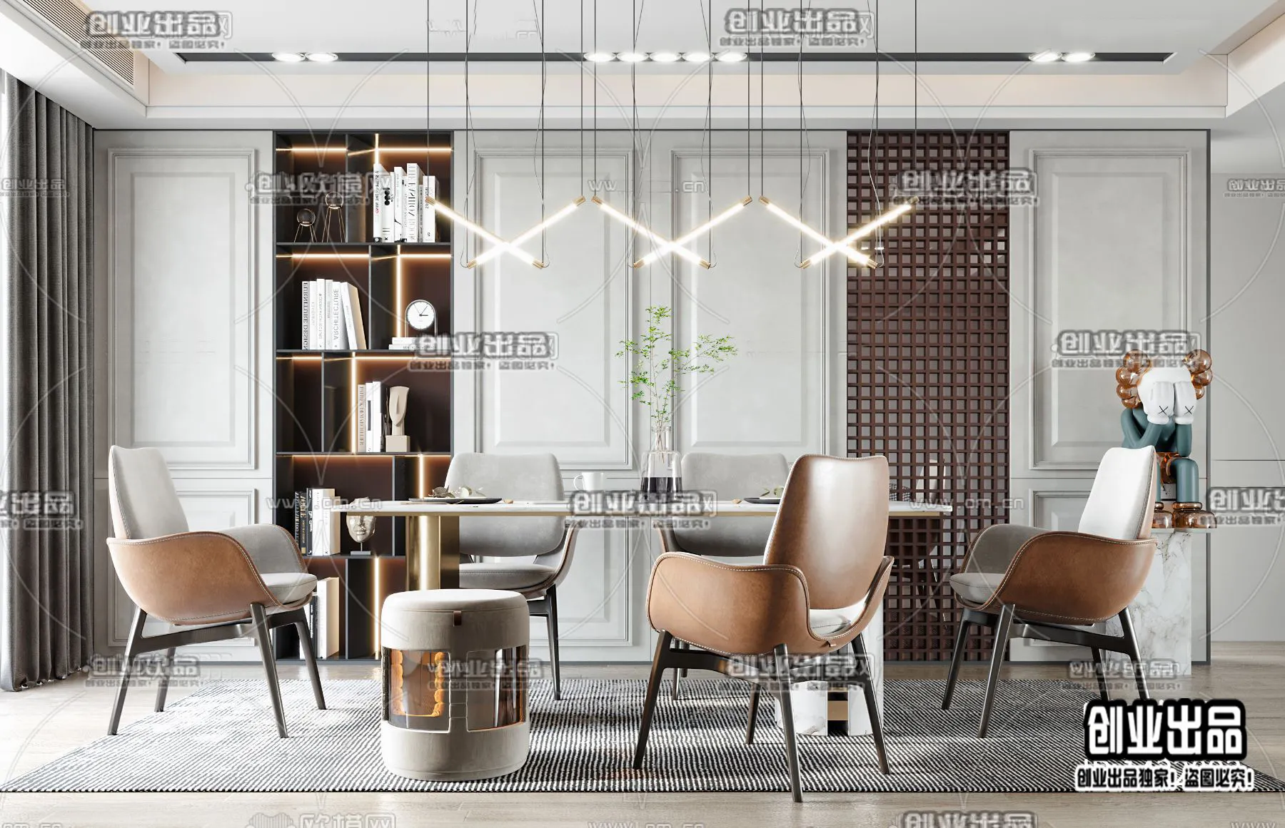 Dining Room – Modern Style Interior 3D Scenes – 043 Dining Room – Modern Style Interior 3D Scenes – 043