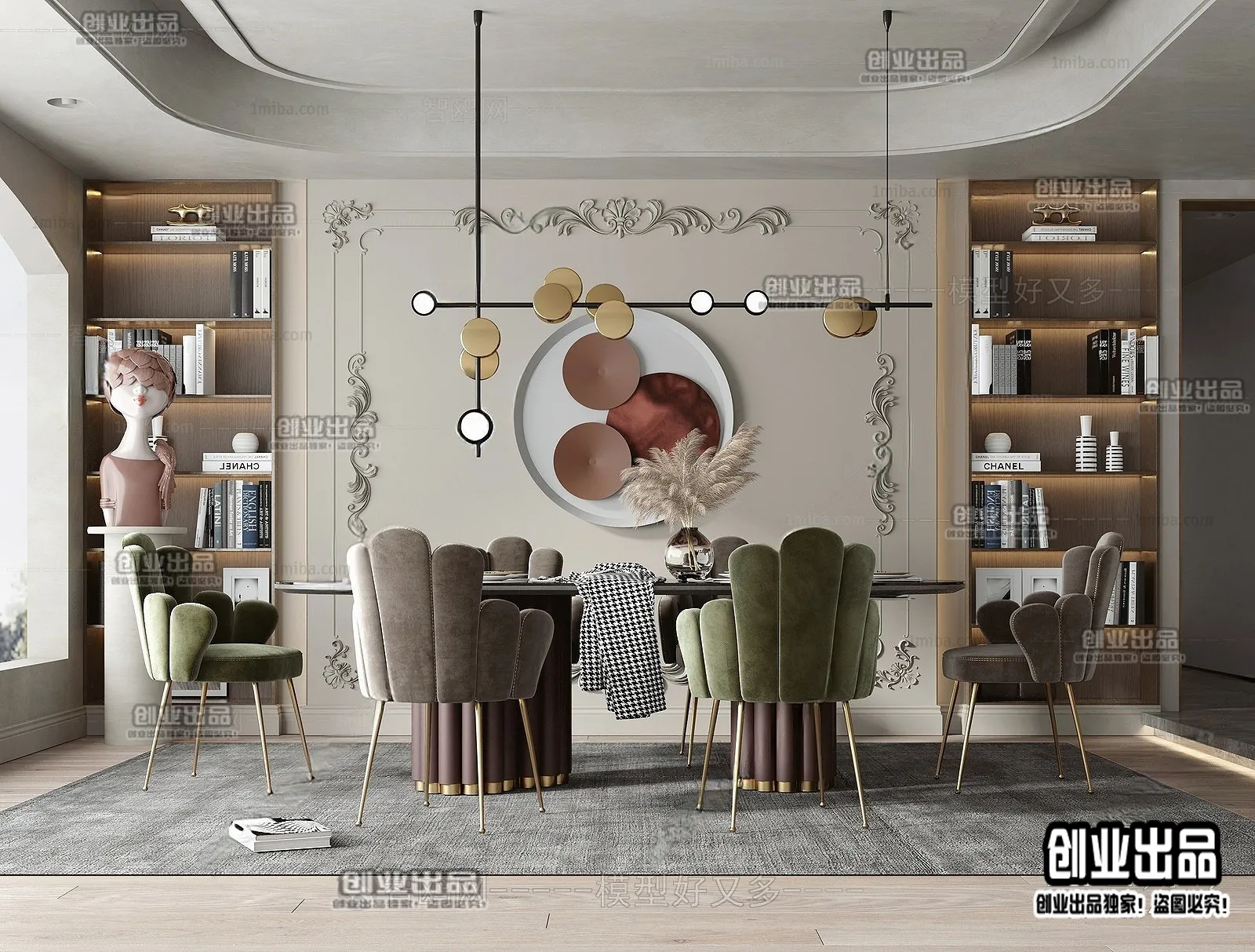 Dining Room – Modern Style Interior 3D Scenes – 086 Dining Room – Modern Style Interior 3D Scenes – 086