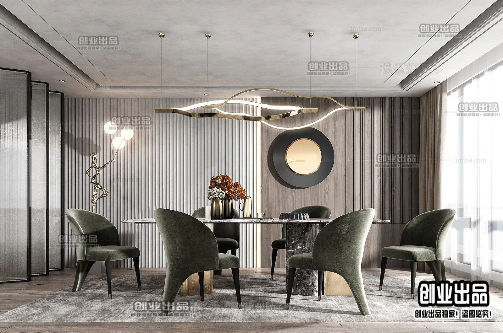 Dining Room – Modern Style Interior 3D Scenes – 101 Dining Room – Modern Style Interior 3D Scenes – 101