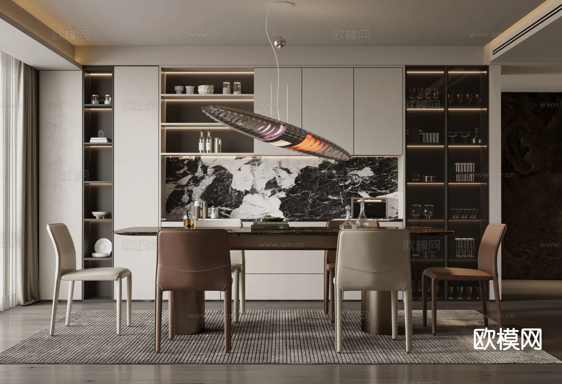 DINING ROOM SETS – 3D Model For Interior Design – 10720