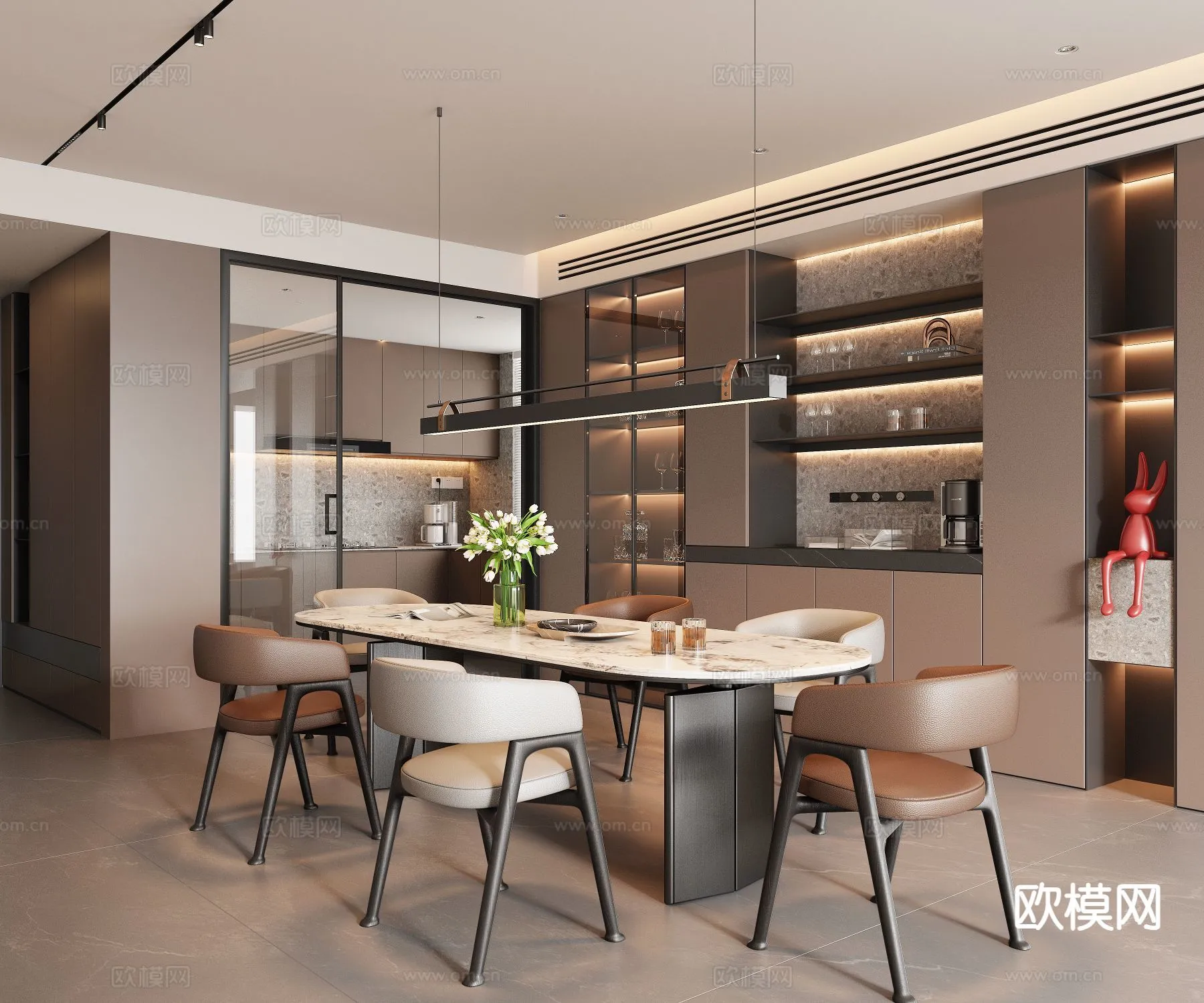 DINING ROOM SETS – 3D Model For Interior Design – 10722