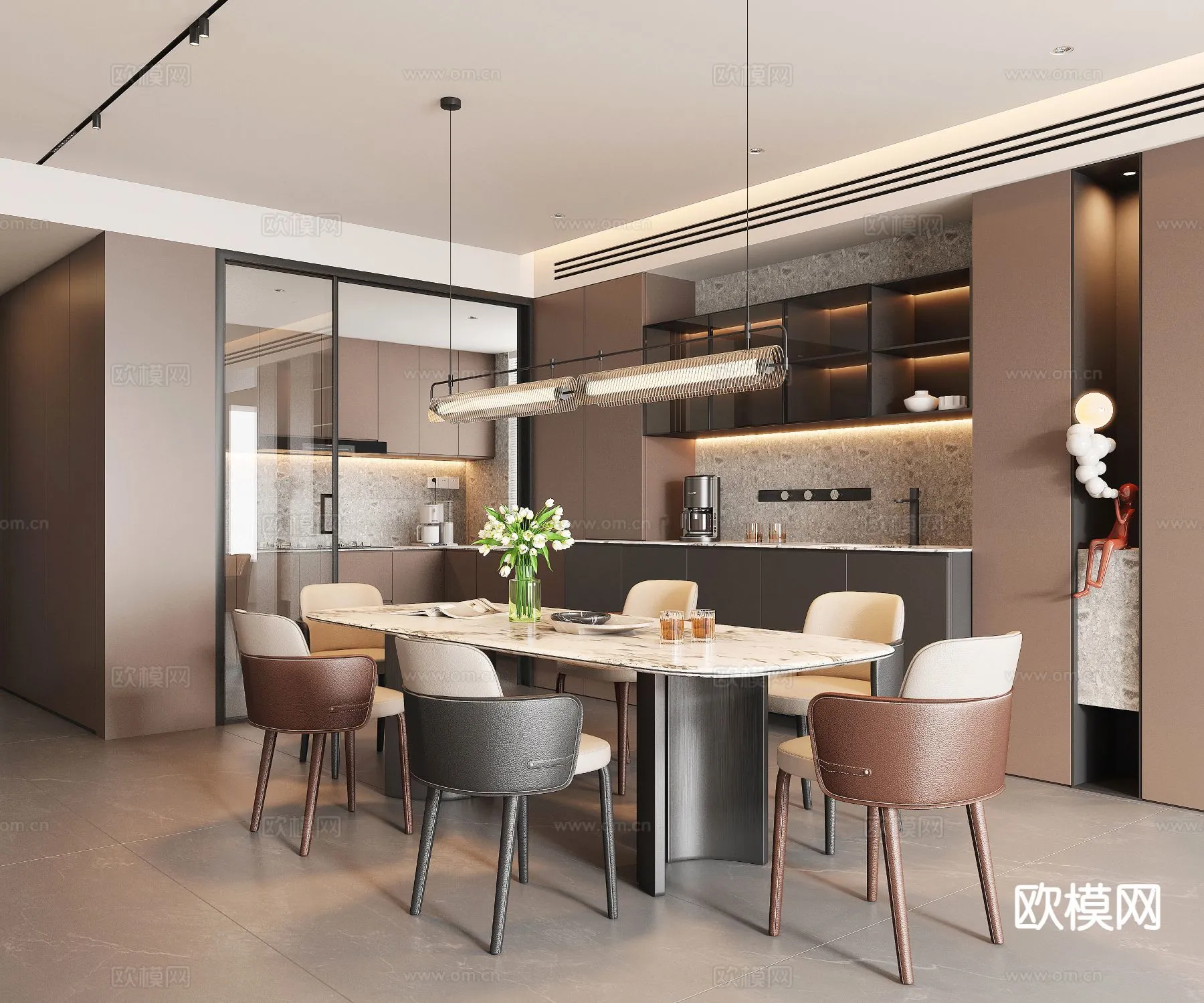 DINING ROOM SETS – 3D Model For Interior Design – 10723