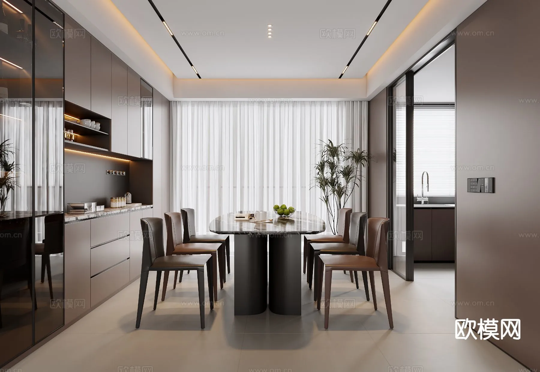 DINING ROOM SETS – 3D Model For Interior Design – 10725