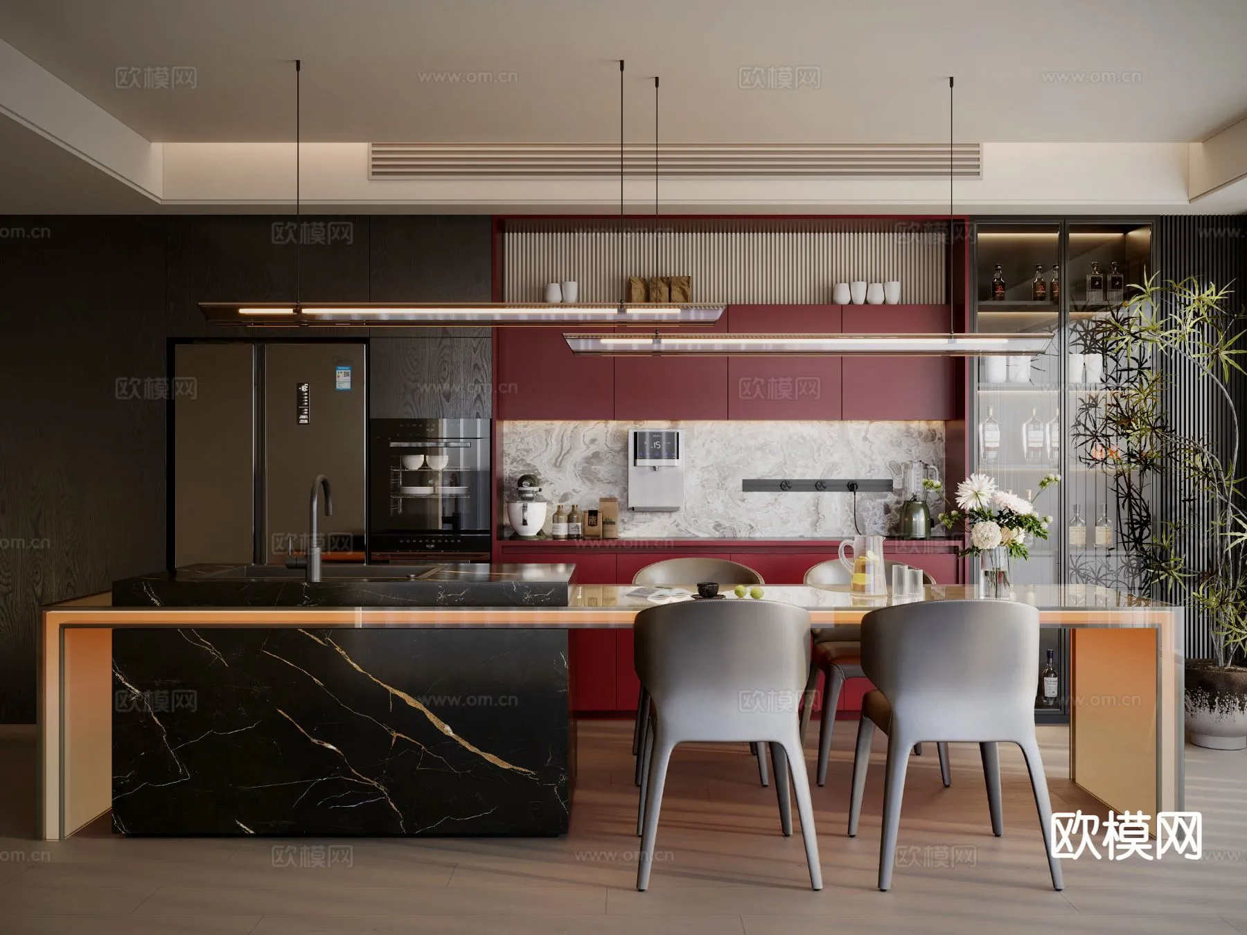 DINING ROOM SETS – 3D Model For Interior Design – 10729