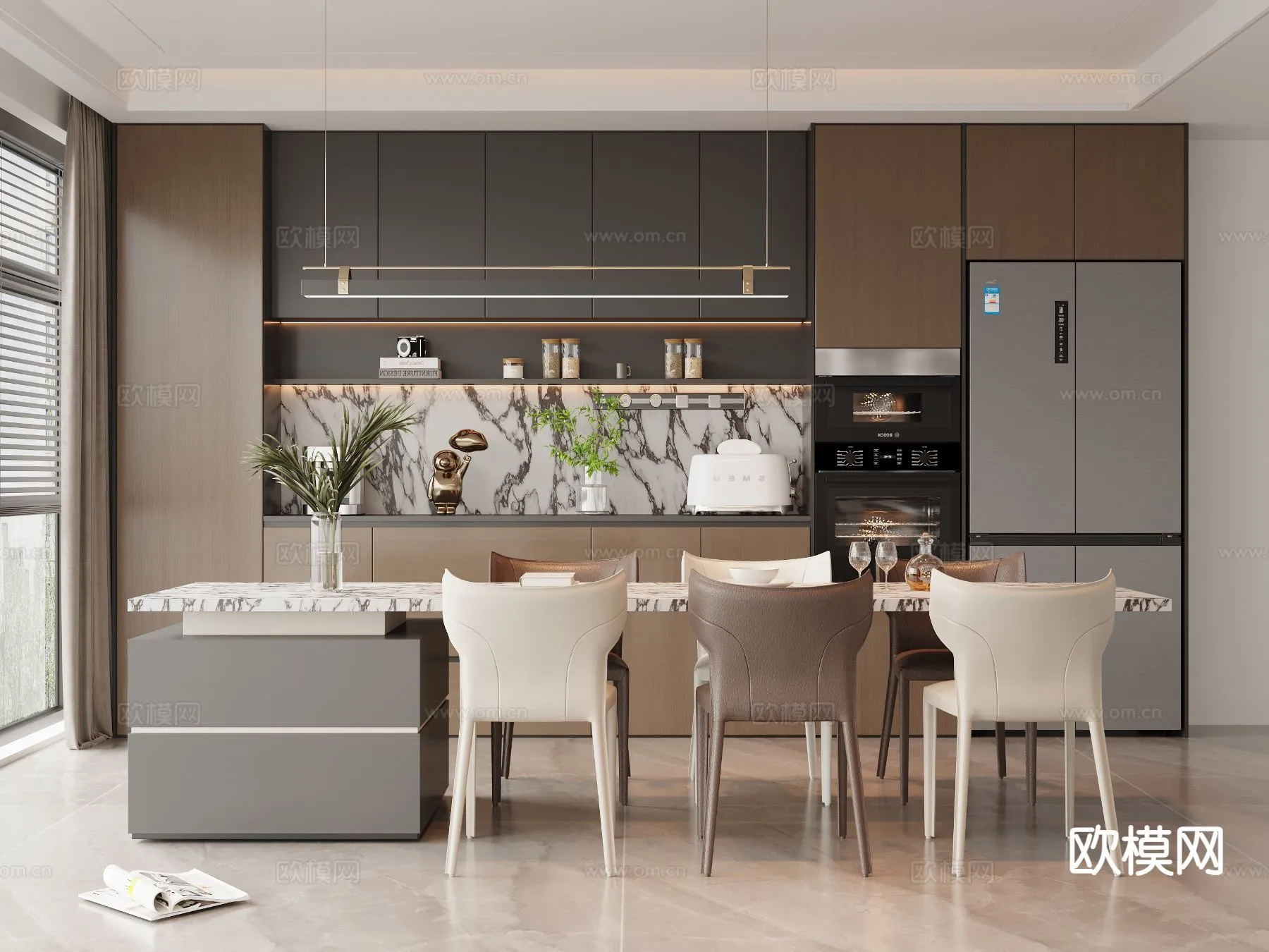 DINING ROOM SETS – 3D Model For Interior Design – 10730