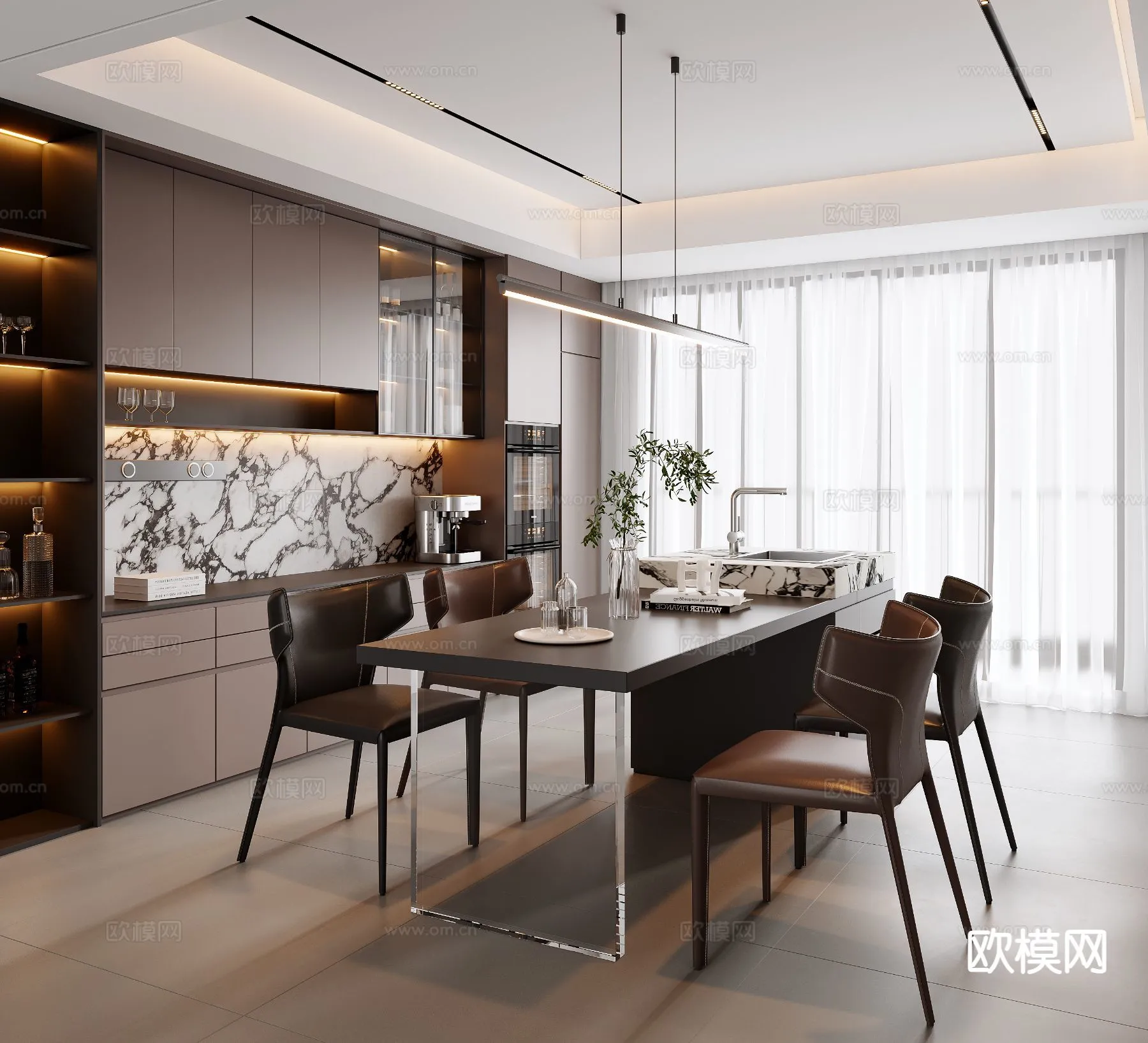 DINING ROOM SETS – 3D Model For Interior Design – 10731