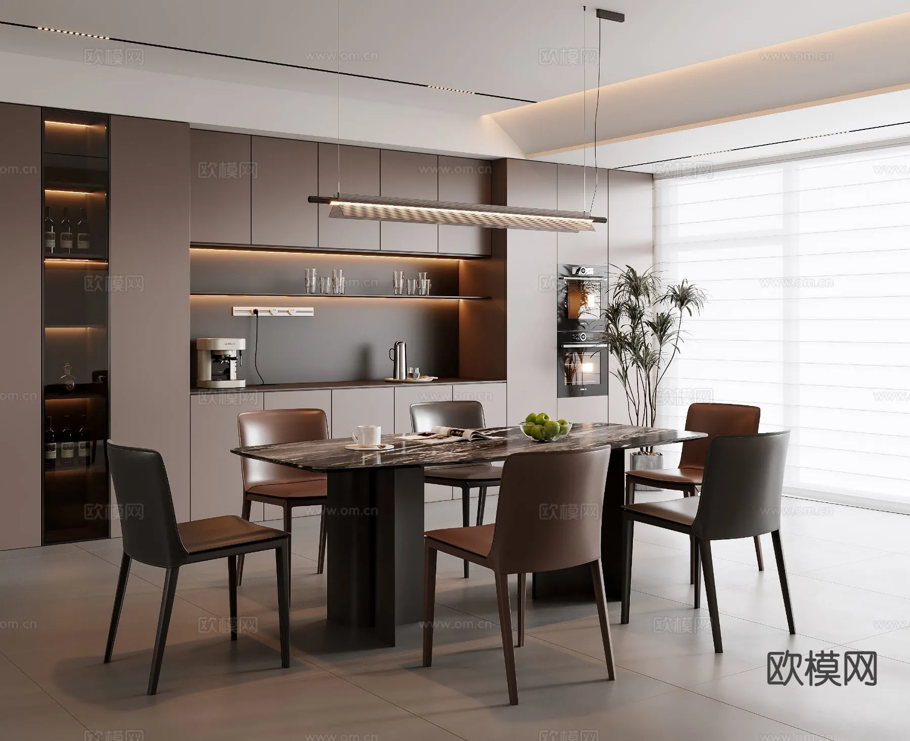 DINING ROOM SETS – 3D Model For Interior Design – 10733