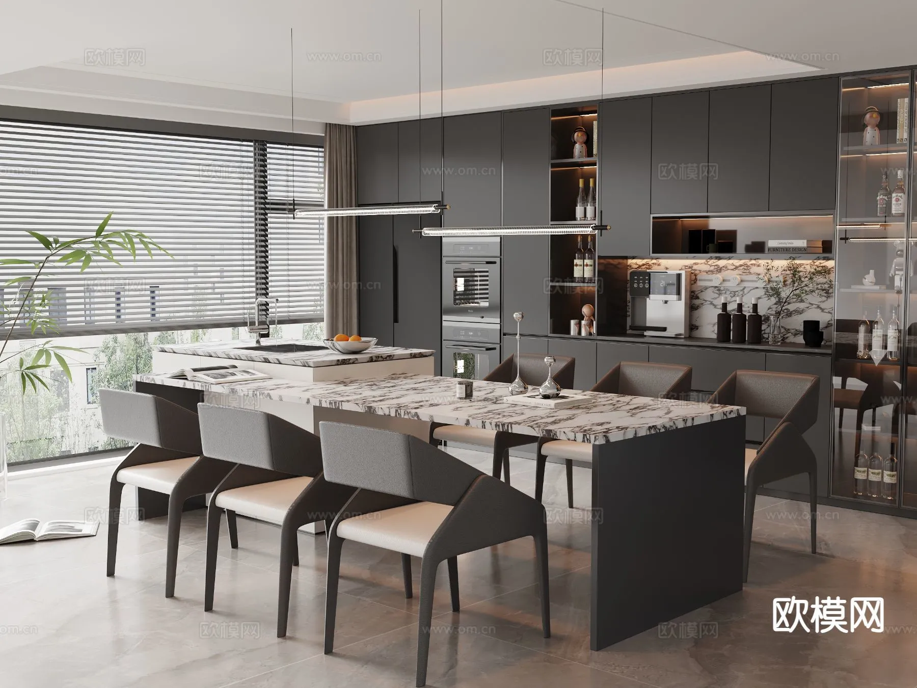 DINING ROOM SETS – 3D Model For Interior Design – 10735