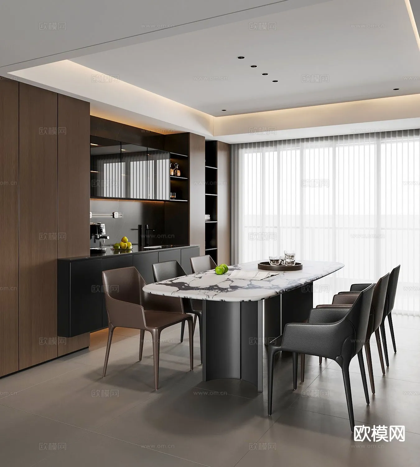 DINING ROOM SETS – 3D Model For Interior Design – 10742