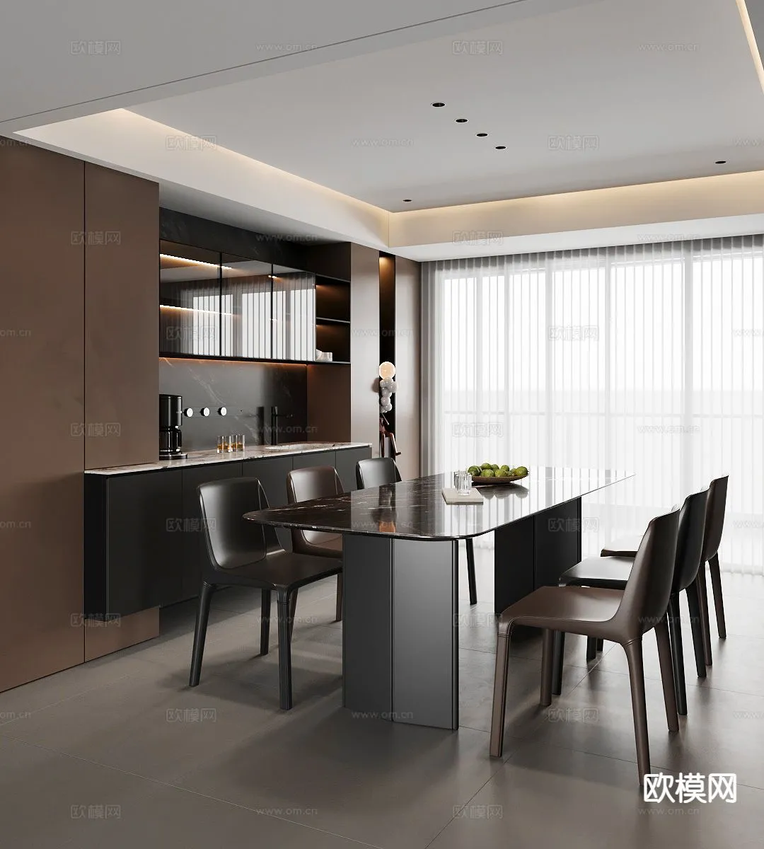 DINING ROOM SETS – 3D Model For Interior Design – 10744