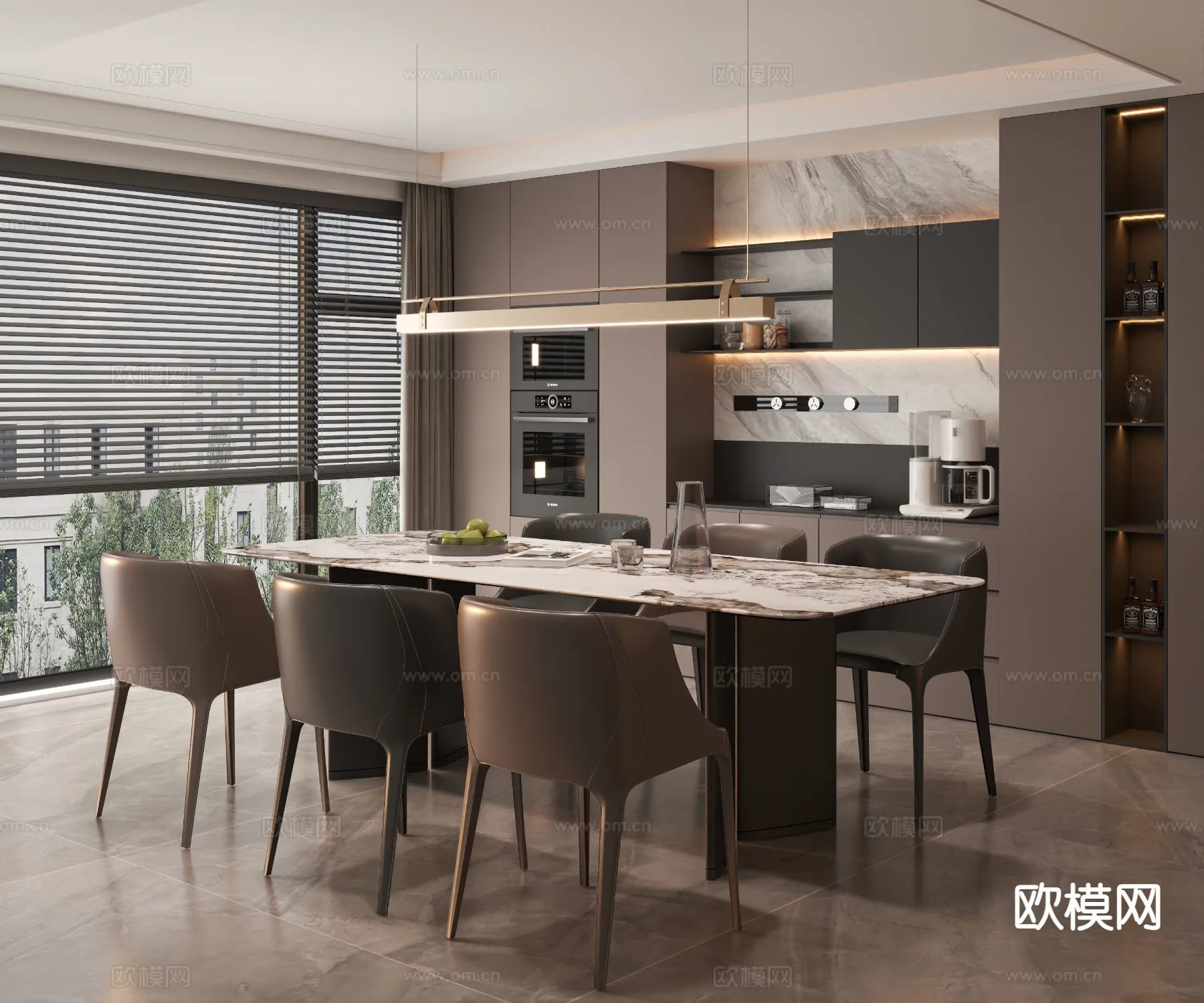 DINING ROOM SETS – 3D Model For Interior Design – 10745