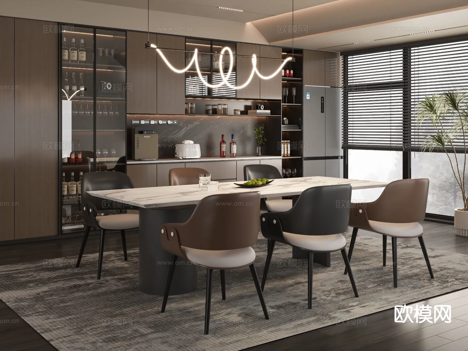 DINING ROOM SETS – 3D Model For Interior Design – 10747