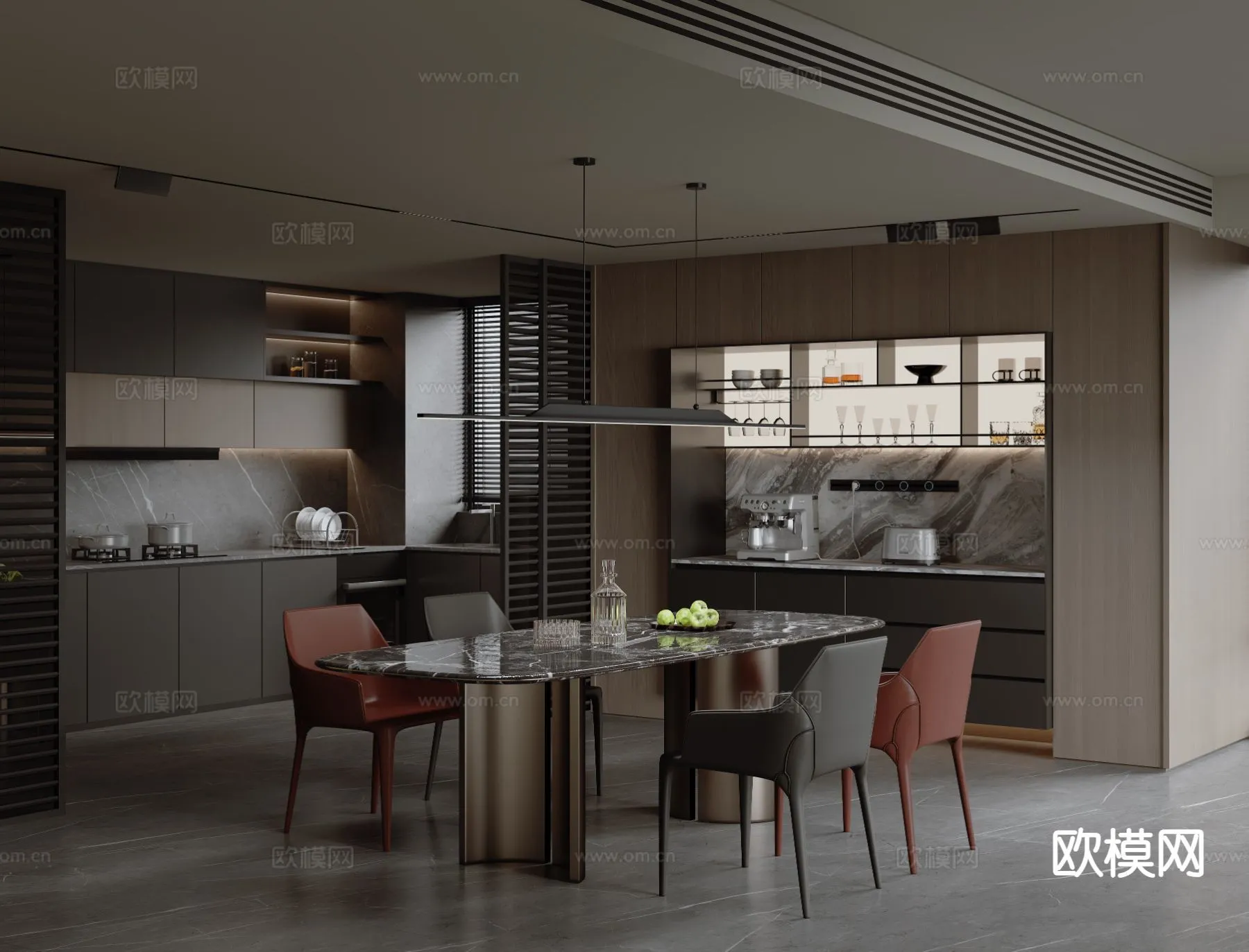 DINING ROOM SETS – 3D Model For Interior Design – 10752