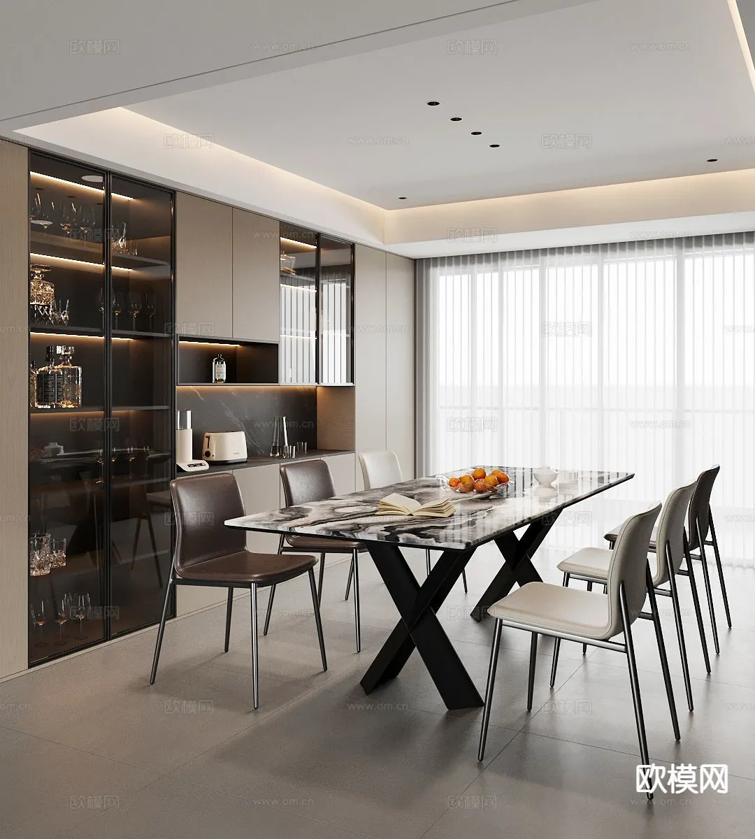 DINING ROOM SETS – 3D Model For Interior Design – 10755