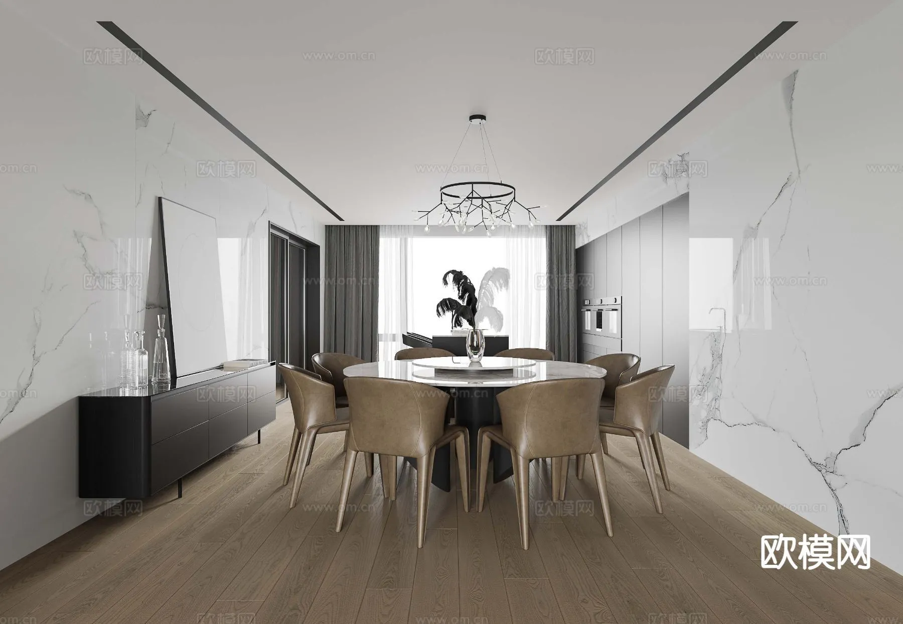 DINING ROOM SETS – 3D Model For Interior Design – 10759