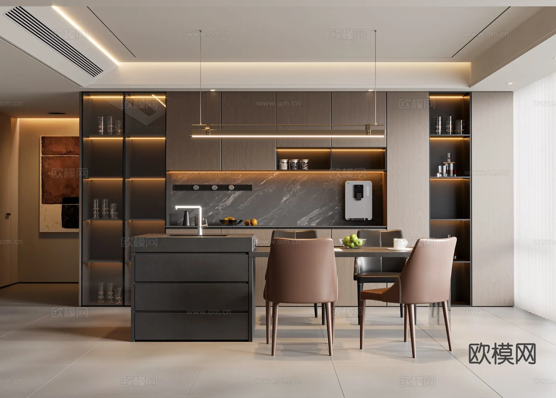 DINING ROOM SETS – 3D Model For Interior Design – 10766